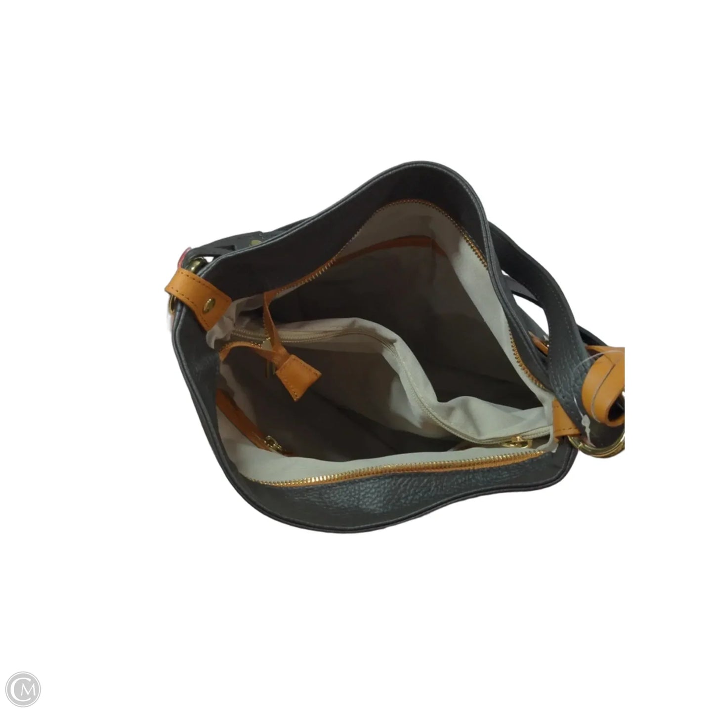 Handbag Leather By Valentina, Size: Medium