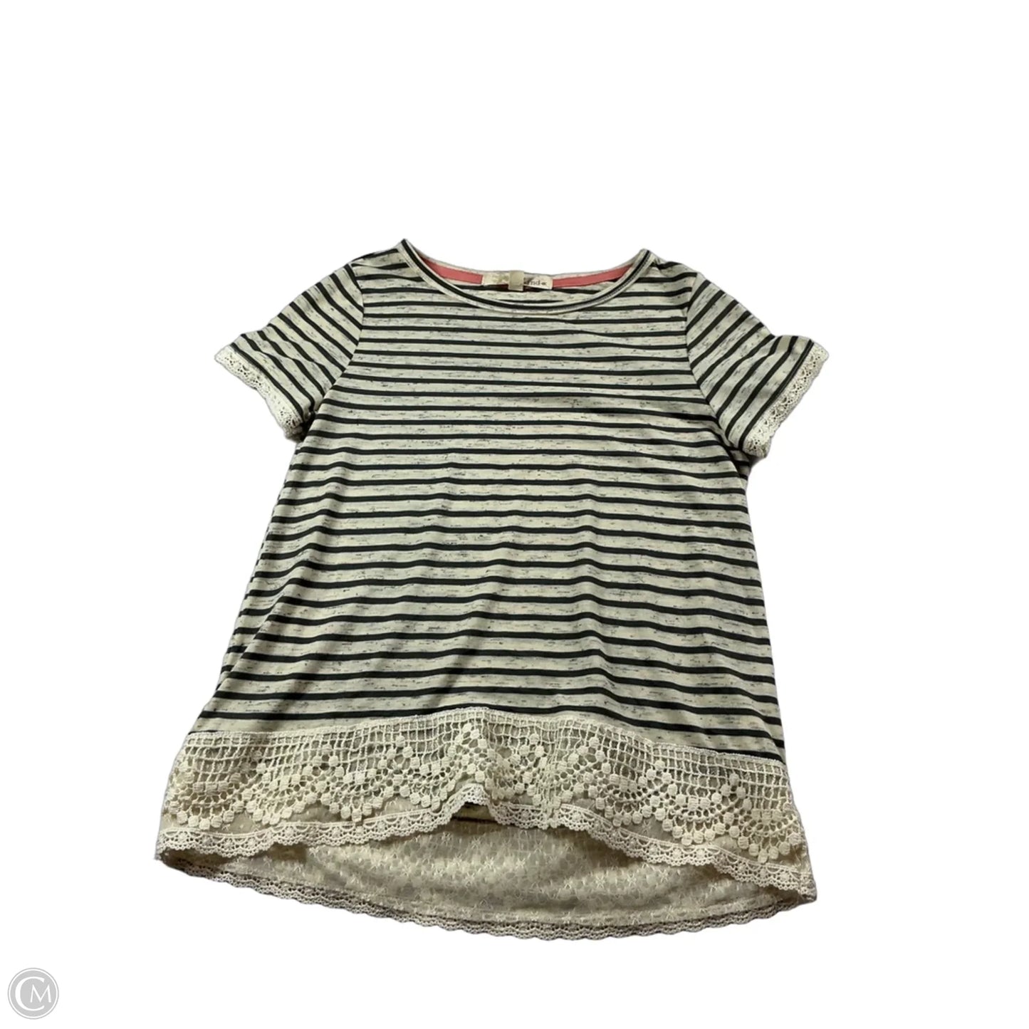 Top Short Sleeve By Rewind In Cream & Grey, Size: Xs
