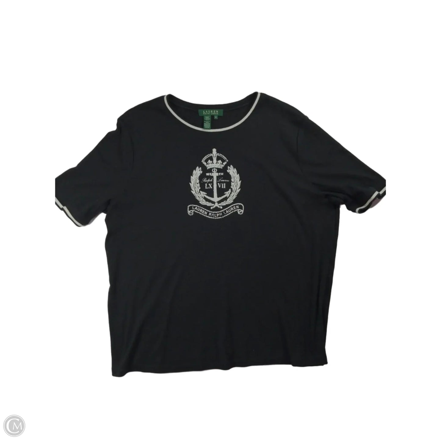 Top Short Sleeve By Ralph Lauren In Black & White, Size: 1x