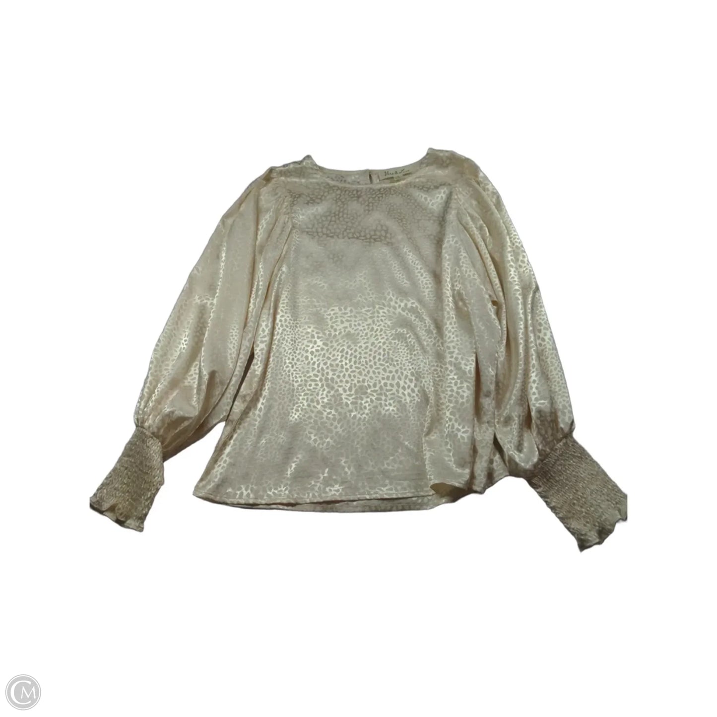 Top Long Sleeve By Vine & Love In Cream, Size: S
