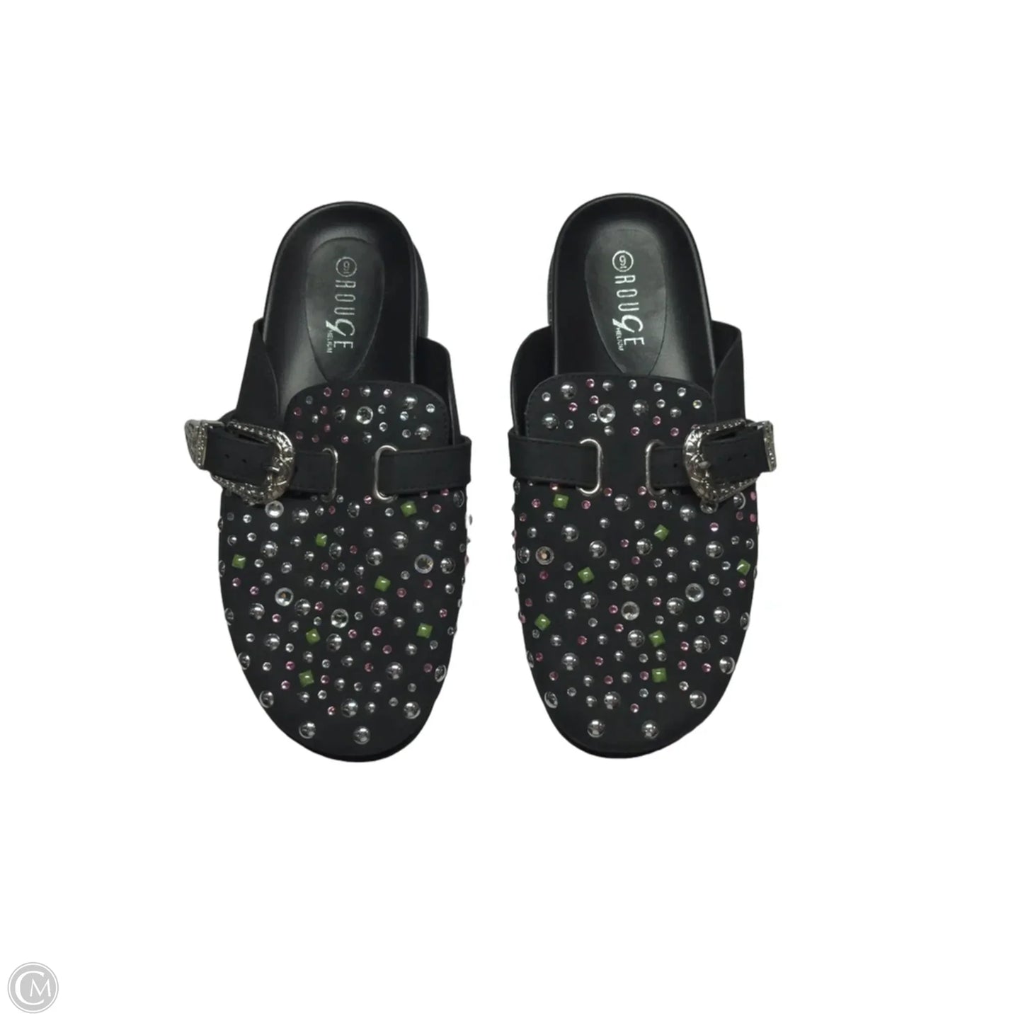 Shoes Flats By Clothes Mentor In Black & Silver, Size: 9