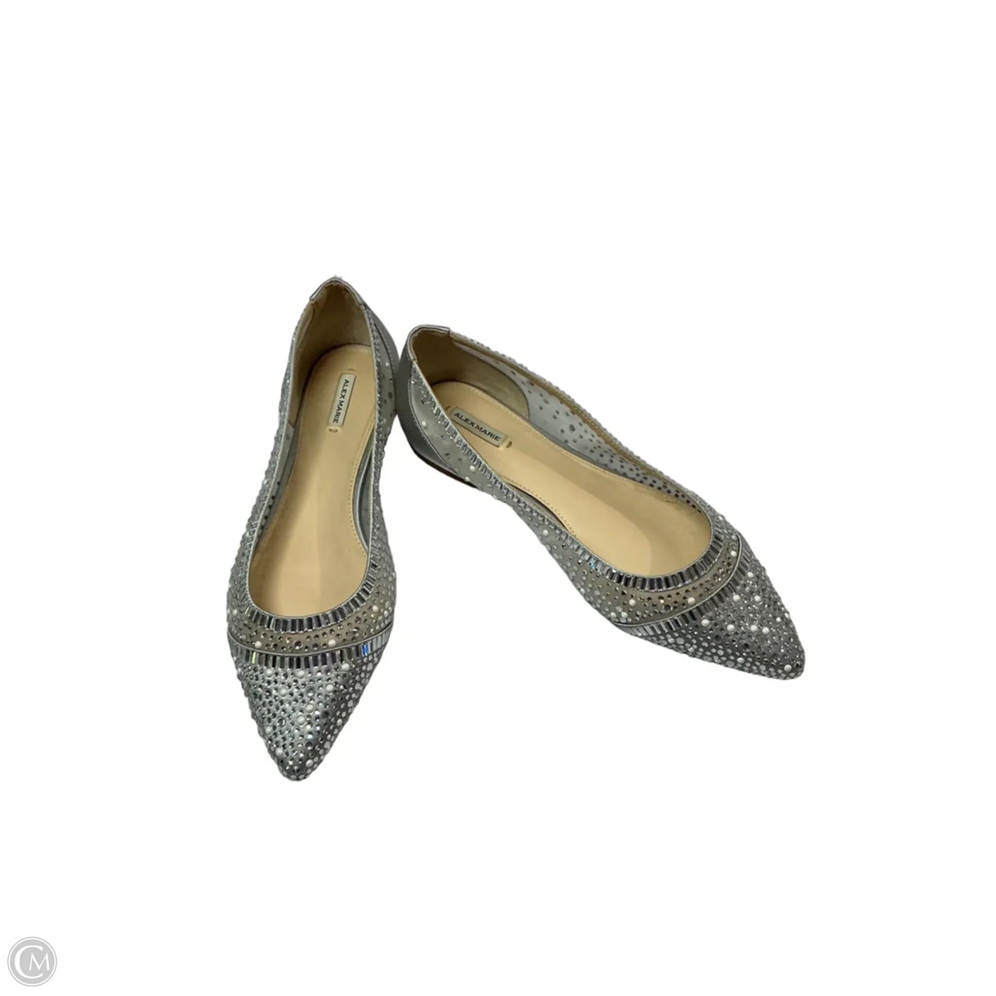 Shoes Flats By Alex Marie In Silver, Size: 9.5