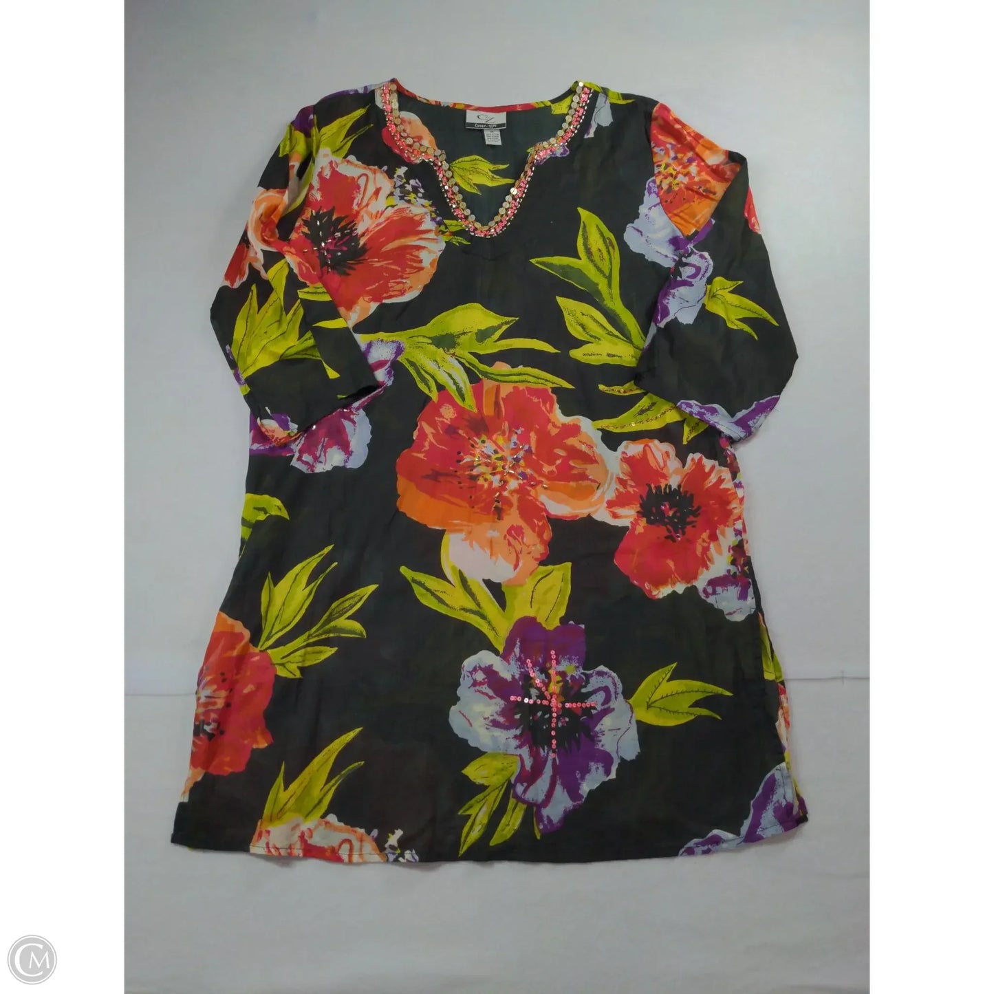 Swimwear Cover-up By Clothes Mentor In Floral Print, Size: M