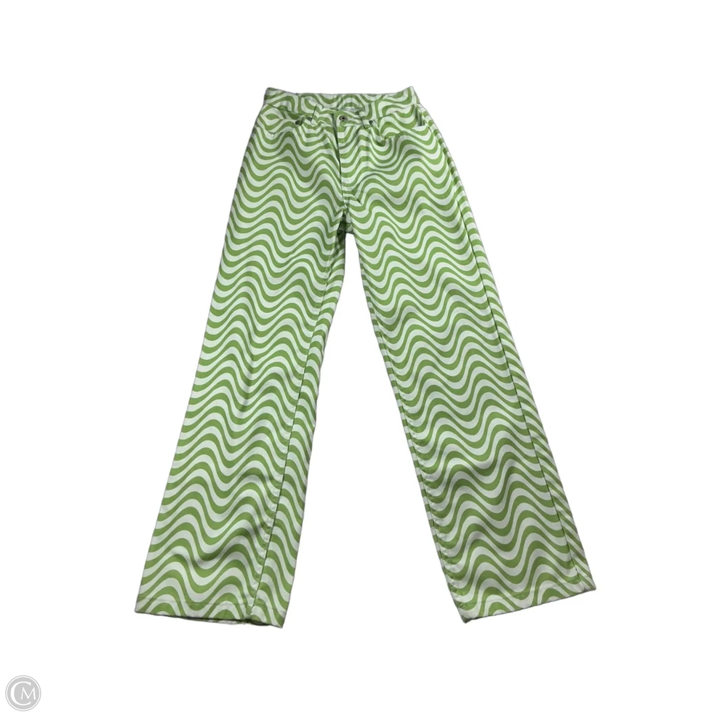 Jeans Straight By Clothes Mentor In Green & White, Size: 2