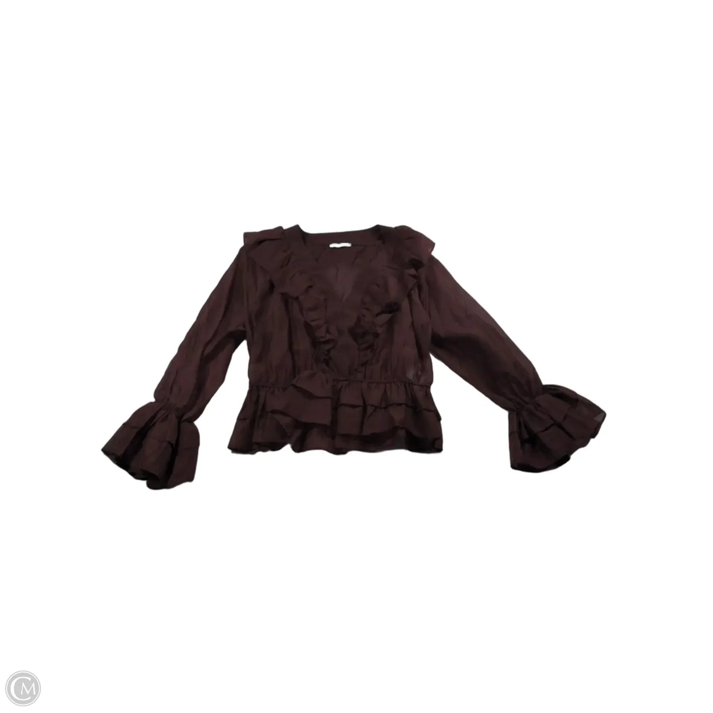 Top Long Sleeve By Clothes Mentor In Brown, Size: M
