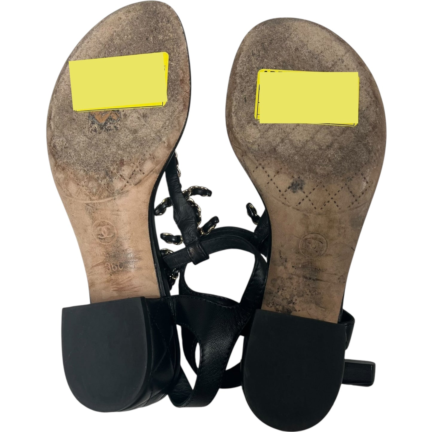 Sandals Luxury Designer By Chanel In Black, Size: 6