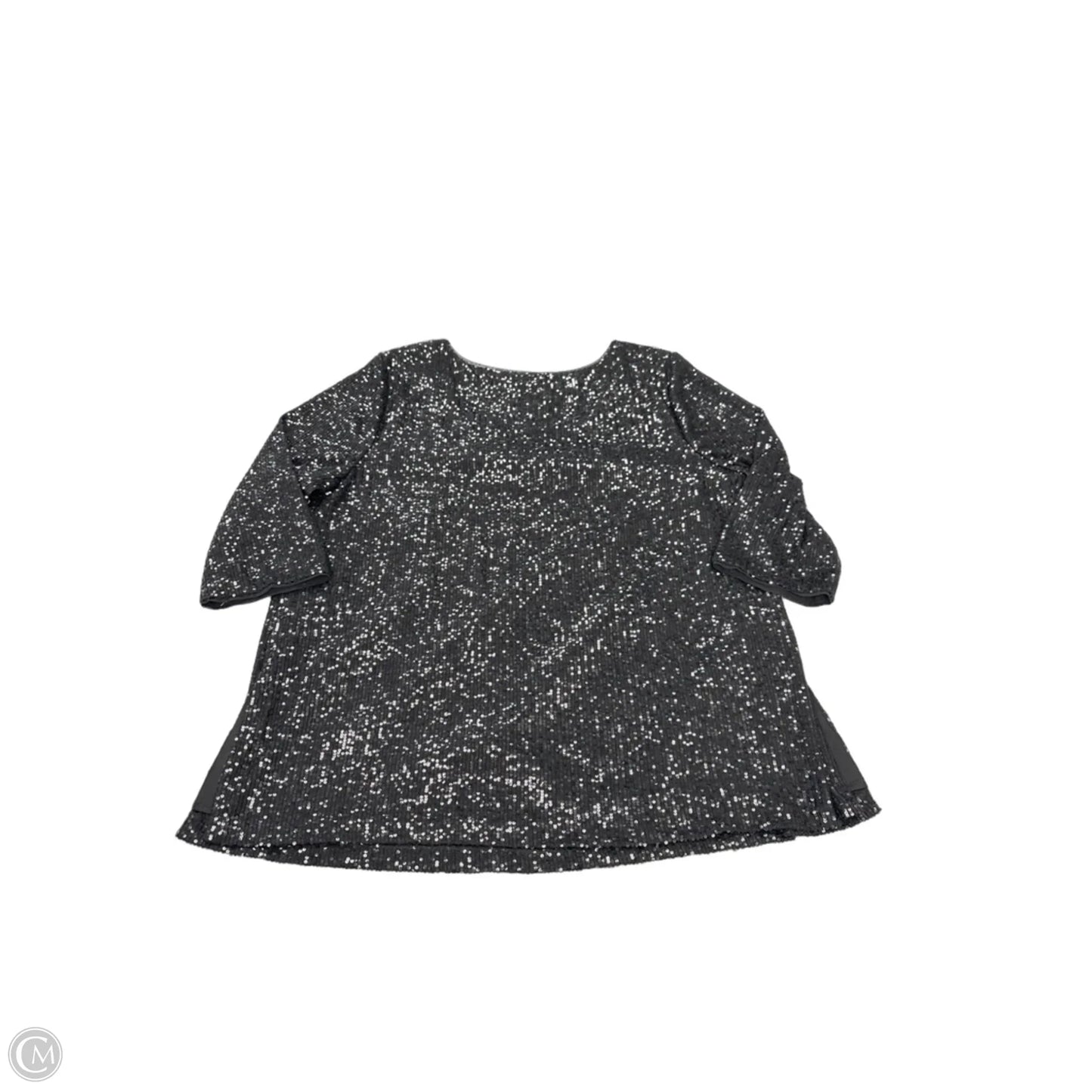 Blouse Short Sleeve By Alex Evenings In Black, Size: 2x