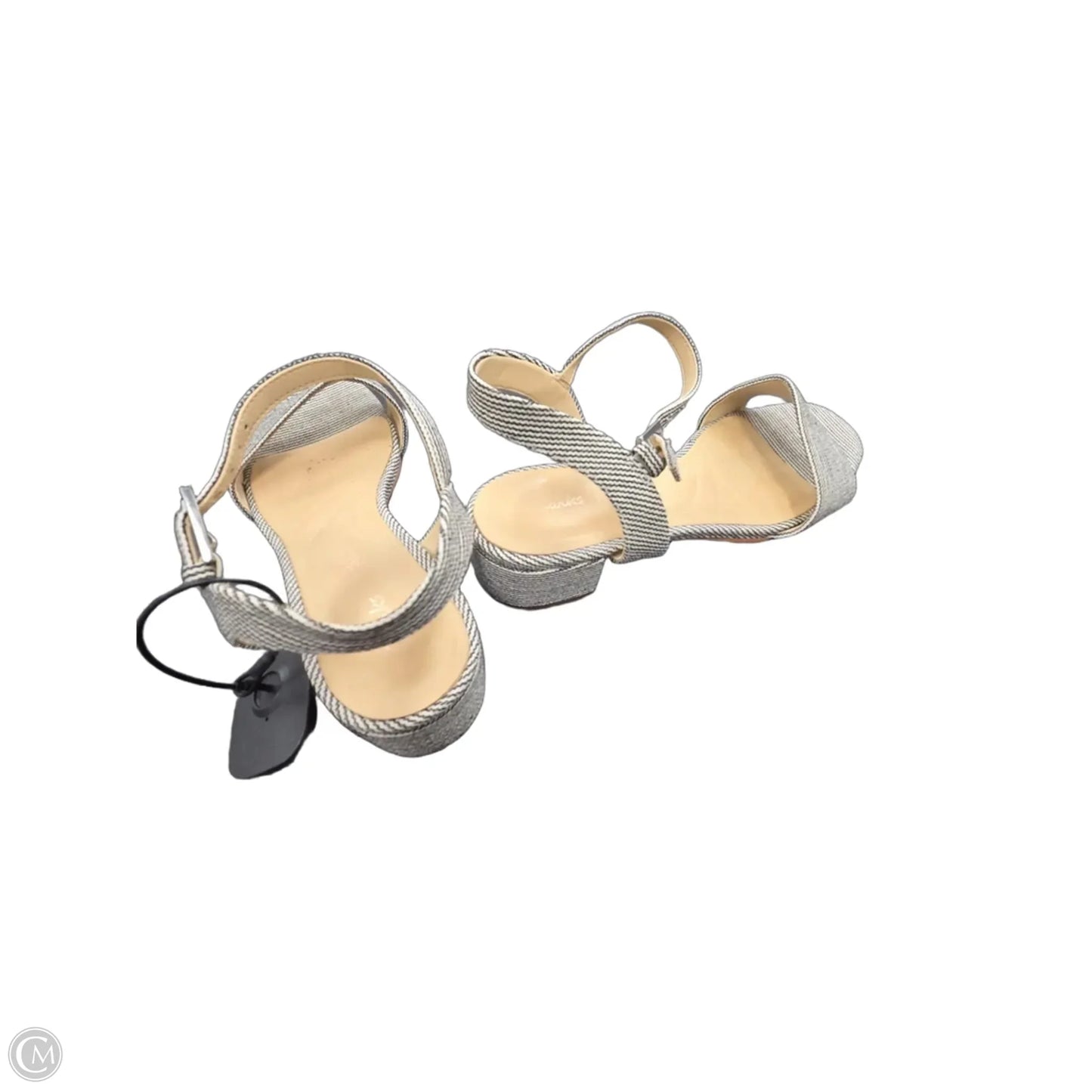 Sandals Heels Block By Clarks In Black & White, Size: 8