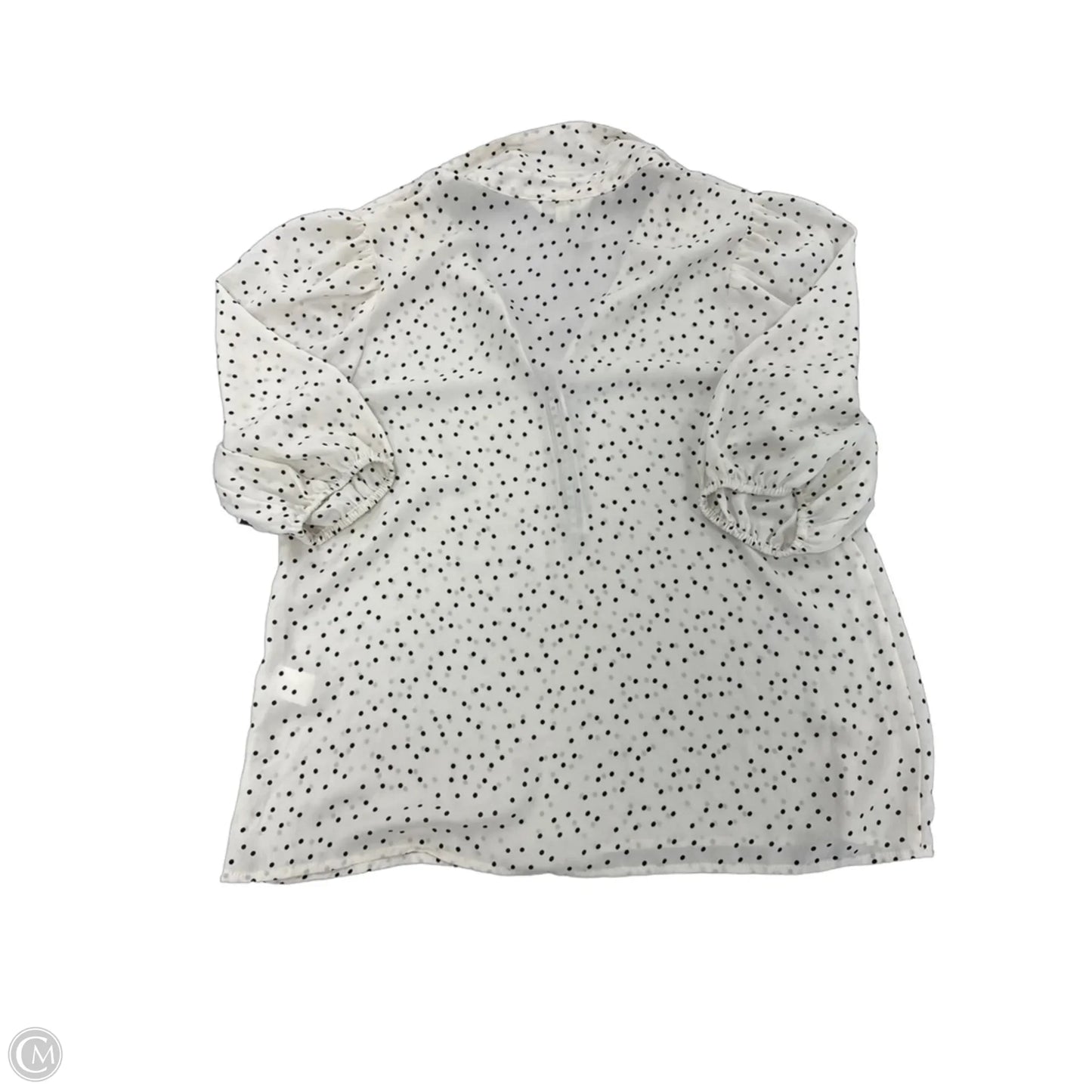 Blouse Short Sleeve By Max Studio In Polkadot Pattern, Size: S