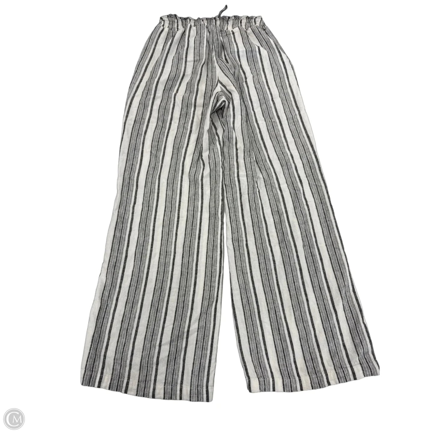 Pants Wide Leg By Happily Grey In Striped Pattern, Size: S