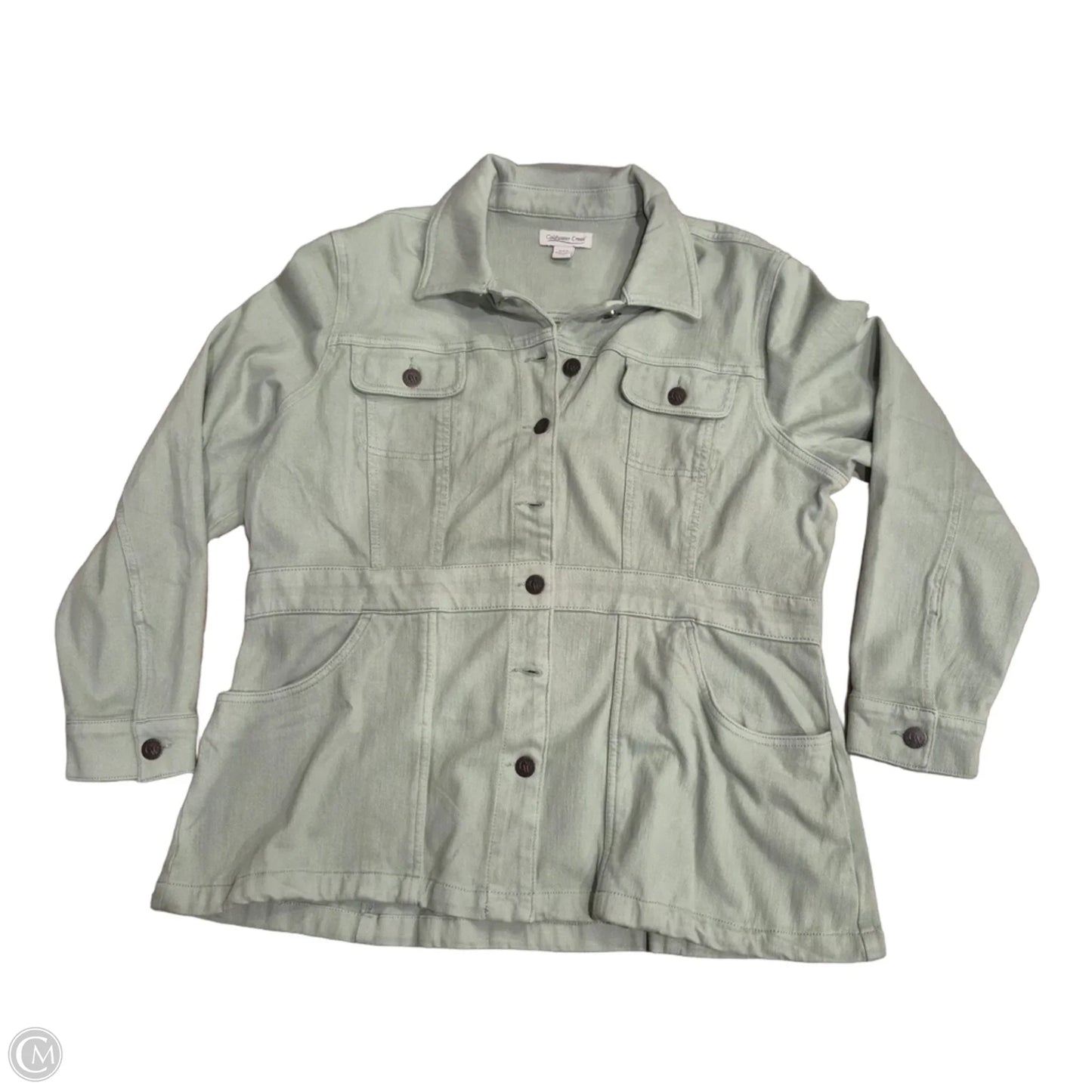 Jacket Denim By Coldwater Creek In Green, Size: Xlp