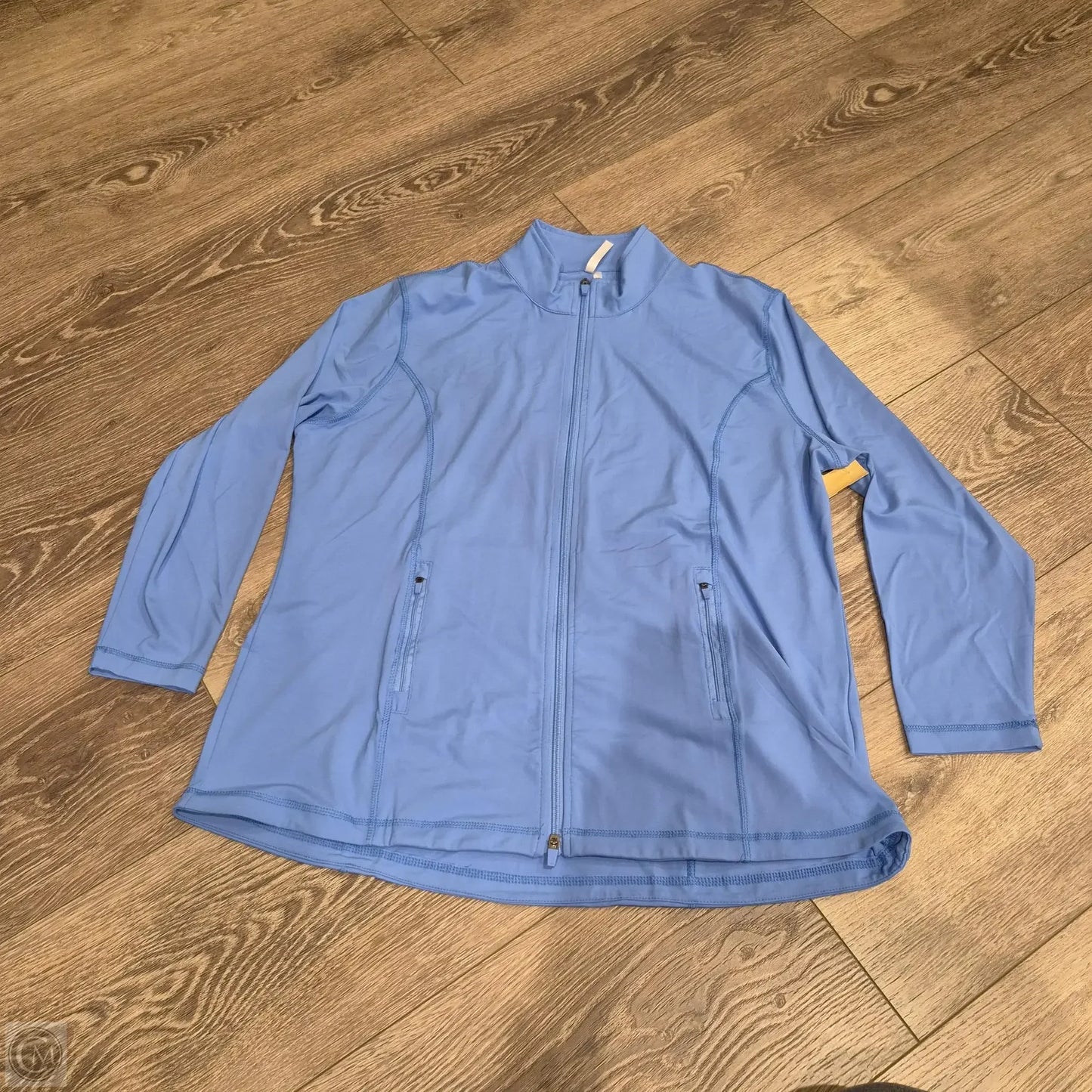 Athletic Top Long Sleeve Collar By Lulu B In Blue, Size: 1x
