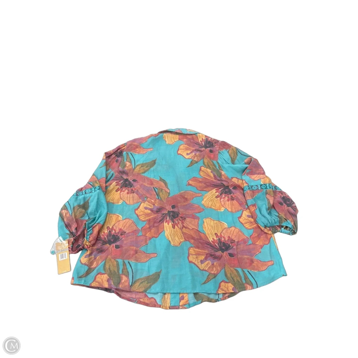 Top Long Sleeve By Hope & Harlow In Floral Print, Size: 1x