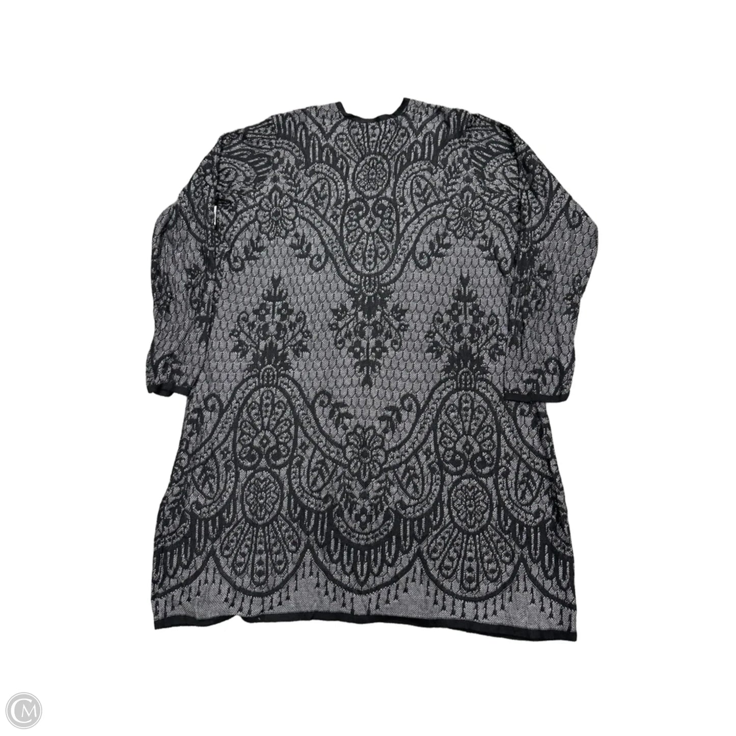 Cardigan By Roz And Ali In Black & Grey, Size: 2x