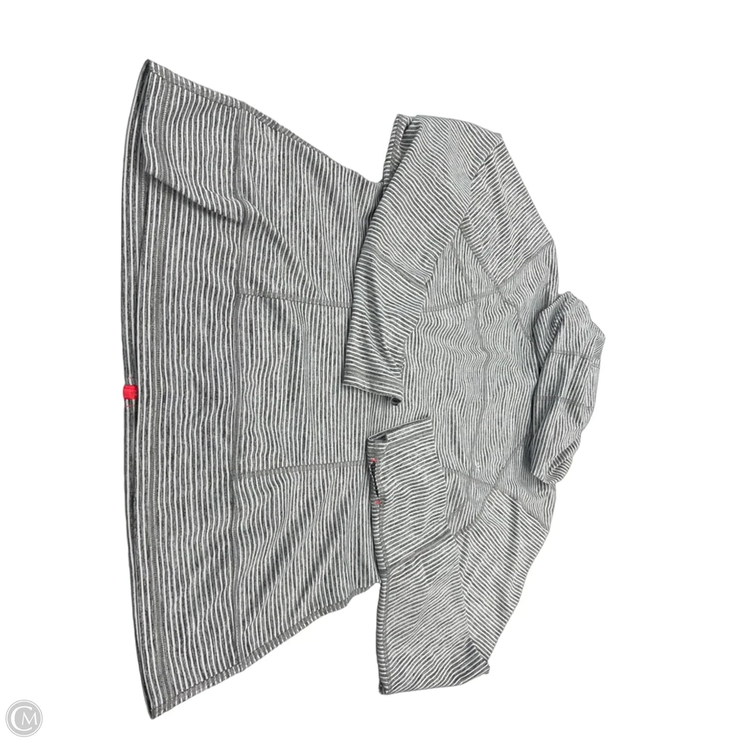 Athletic Top Long Sleeve Hoodie By Lukka In Grey & White, Size: Xxl