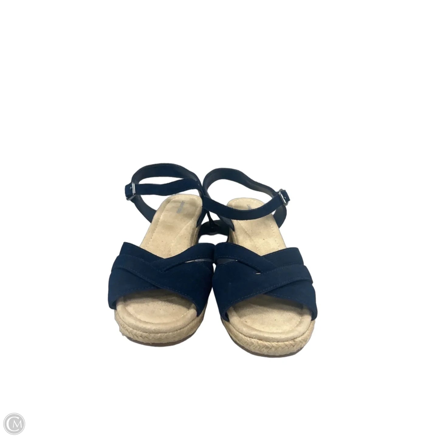 Sandals Heels Wedge By Lands End In Navy, Size: 8