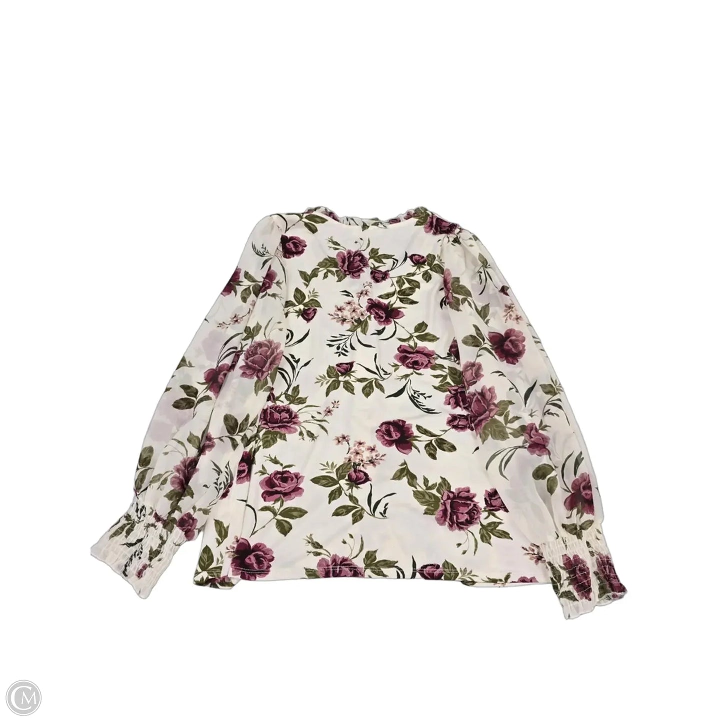 Top Long Sleeve By Perseption Concept In Floral Print, Size: L