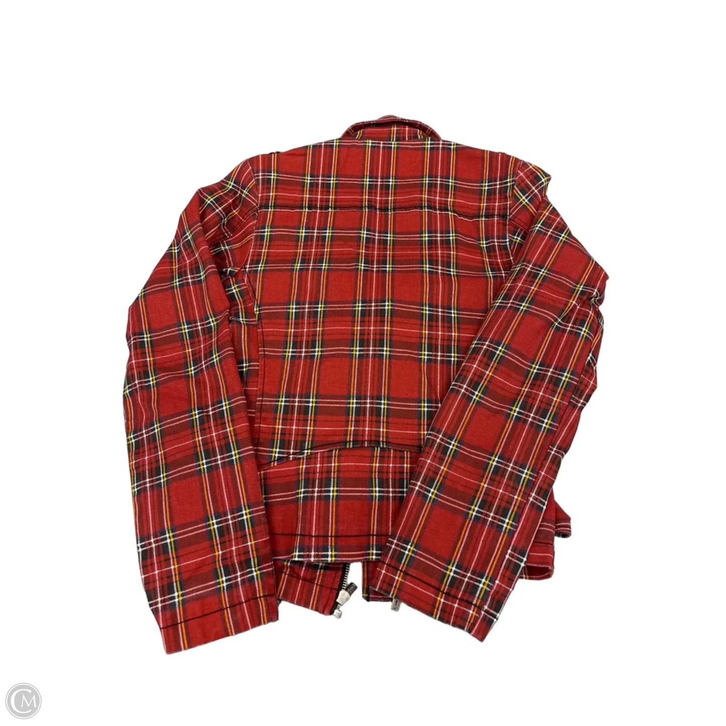 Jacket Moto By Cme In Plaid Pattern, Size: M