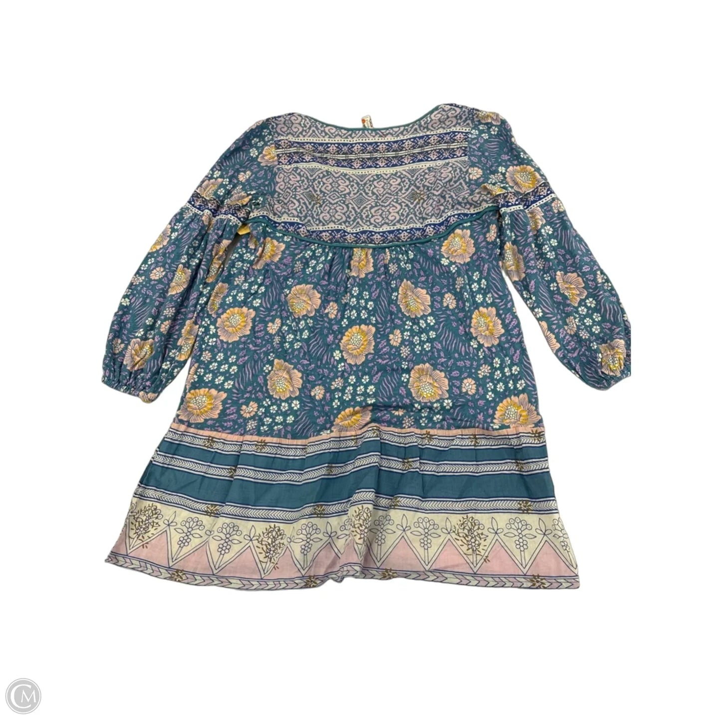 Top 3/4 Sleeve By Free People In Floral Print, Size: Xs