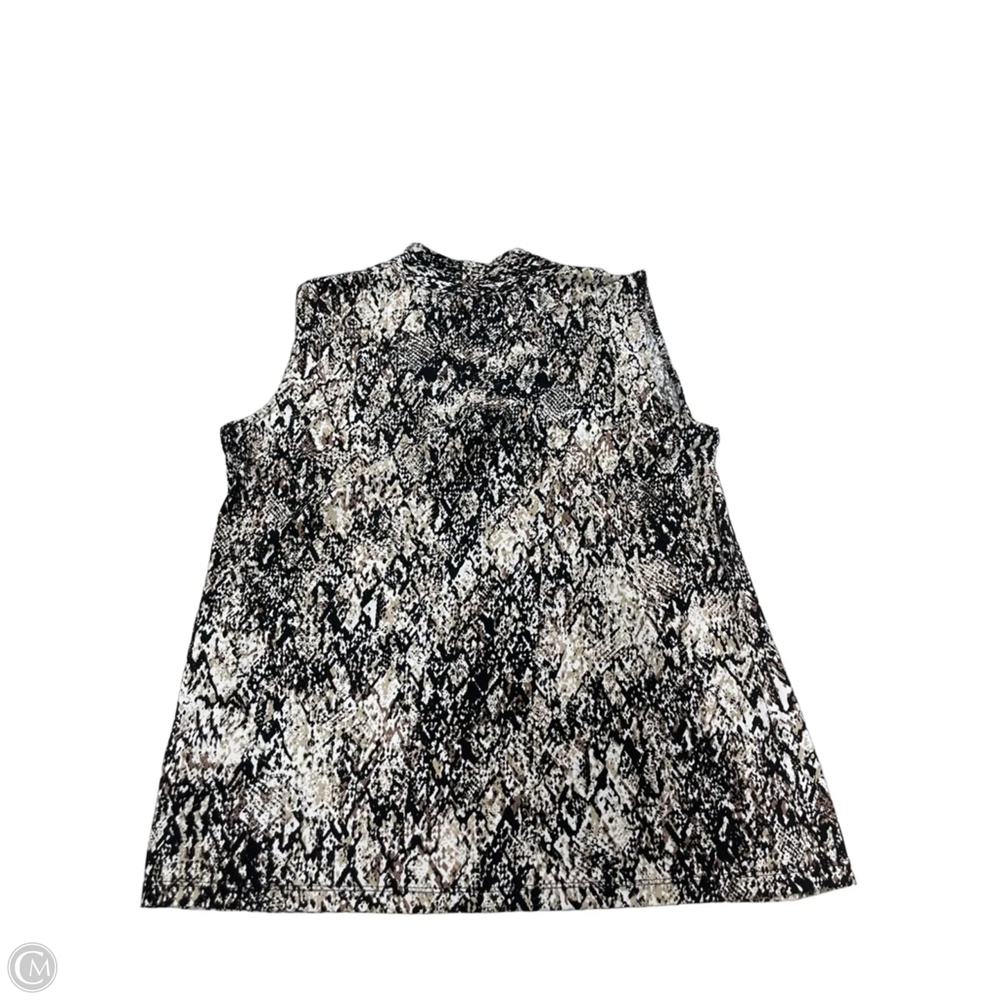 Top Sleeveless By Dana Buchman In Black & Cream, Size: L
