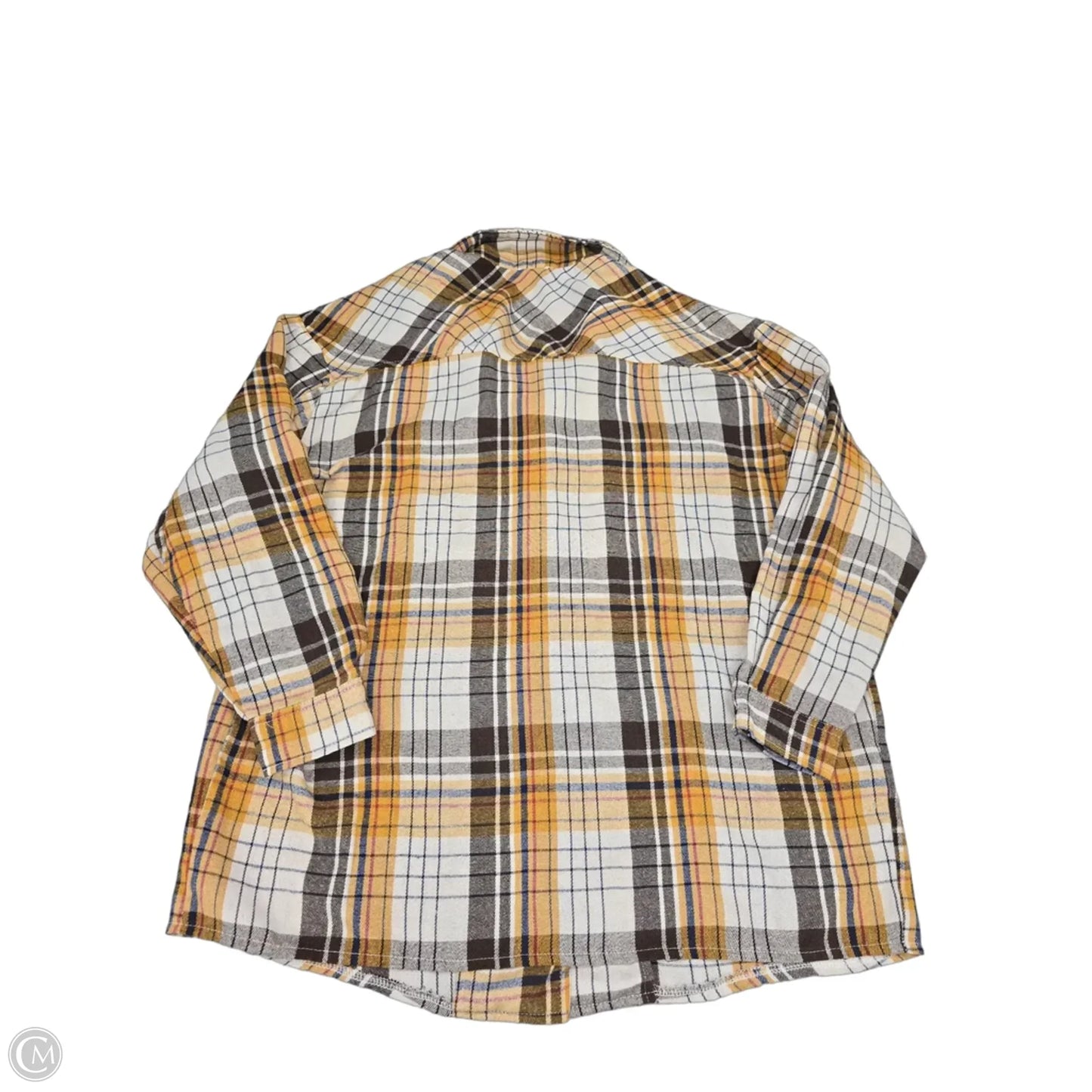 Top Long Sleeve By Bibi In Plaid Pattern, Size: M