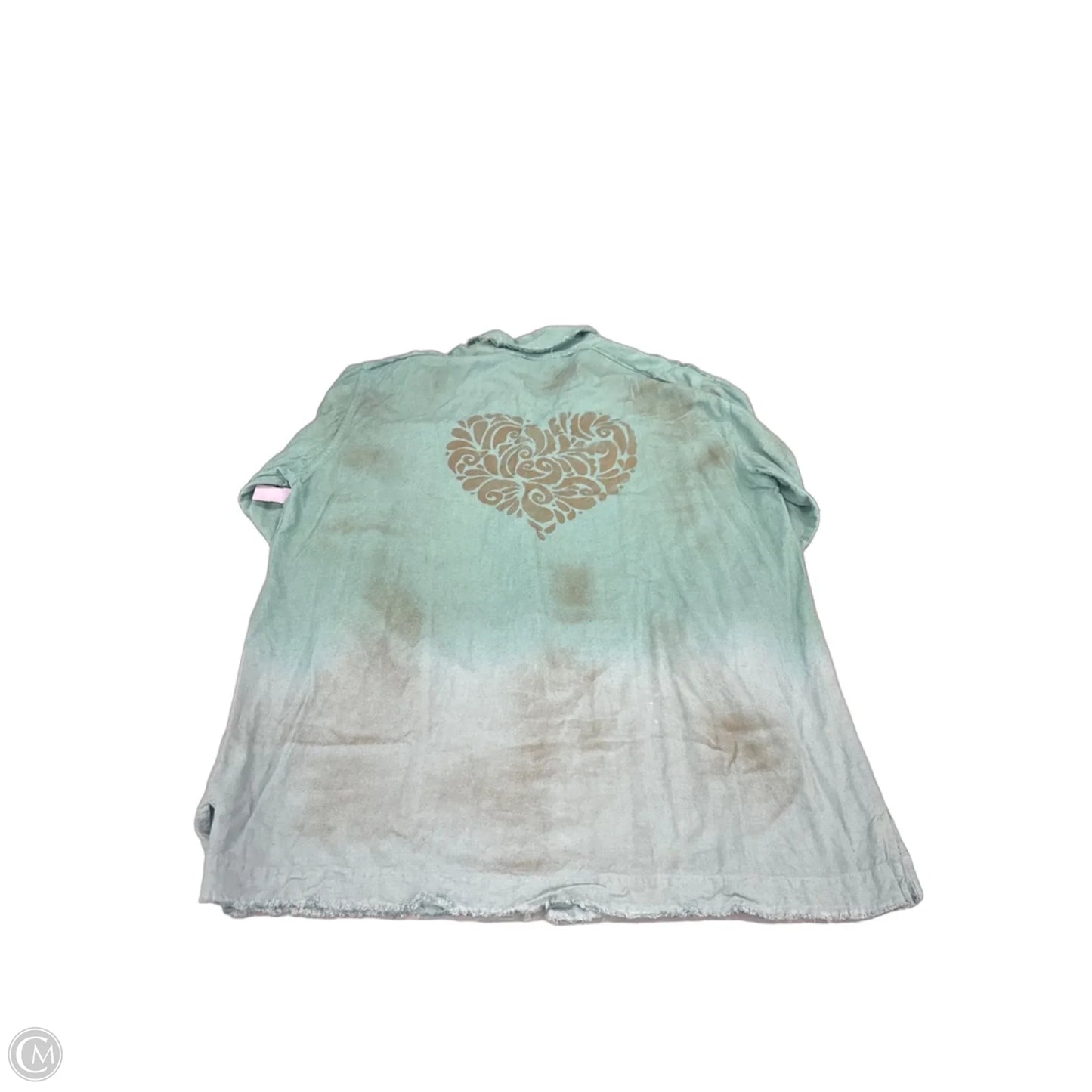 Top Long Sleeve By Cme In Teal, Size: 1x