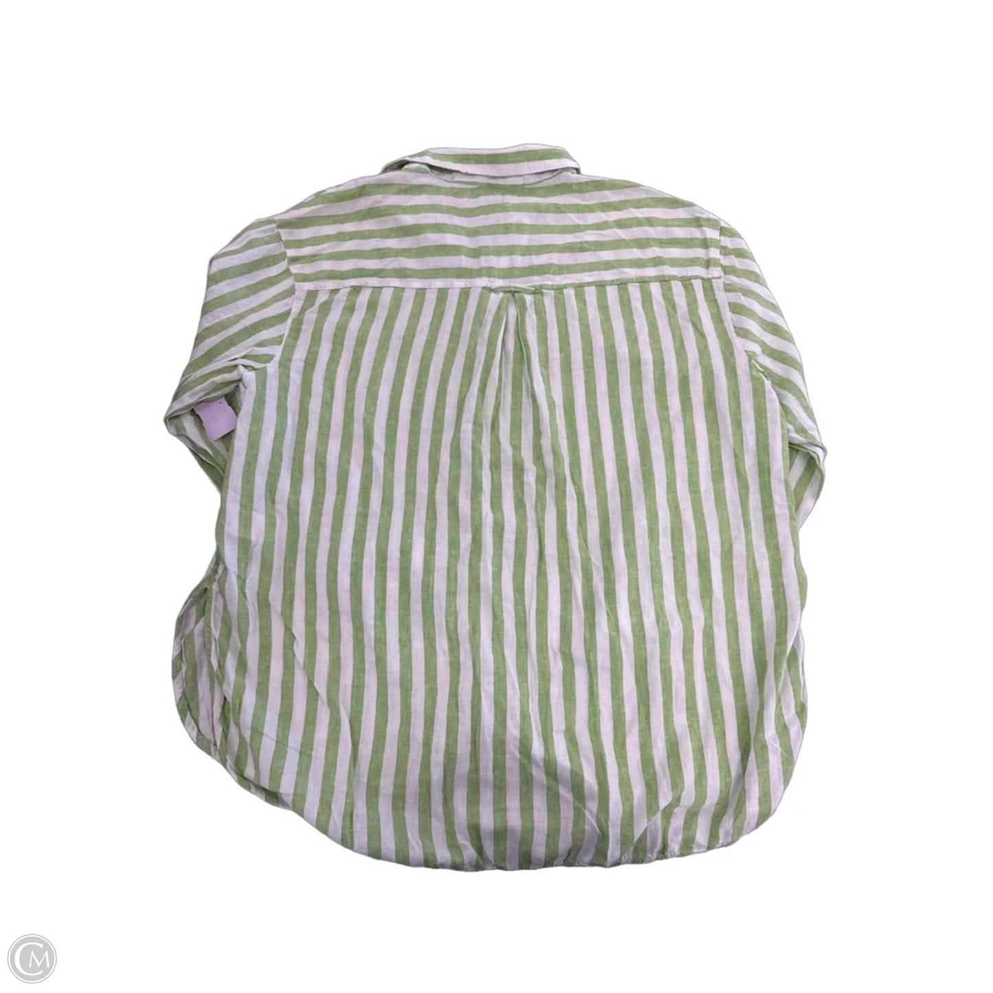Top Long Sleeve By Old Navy In Green & White, Size: L