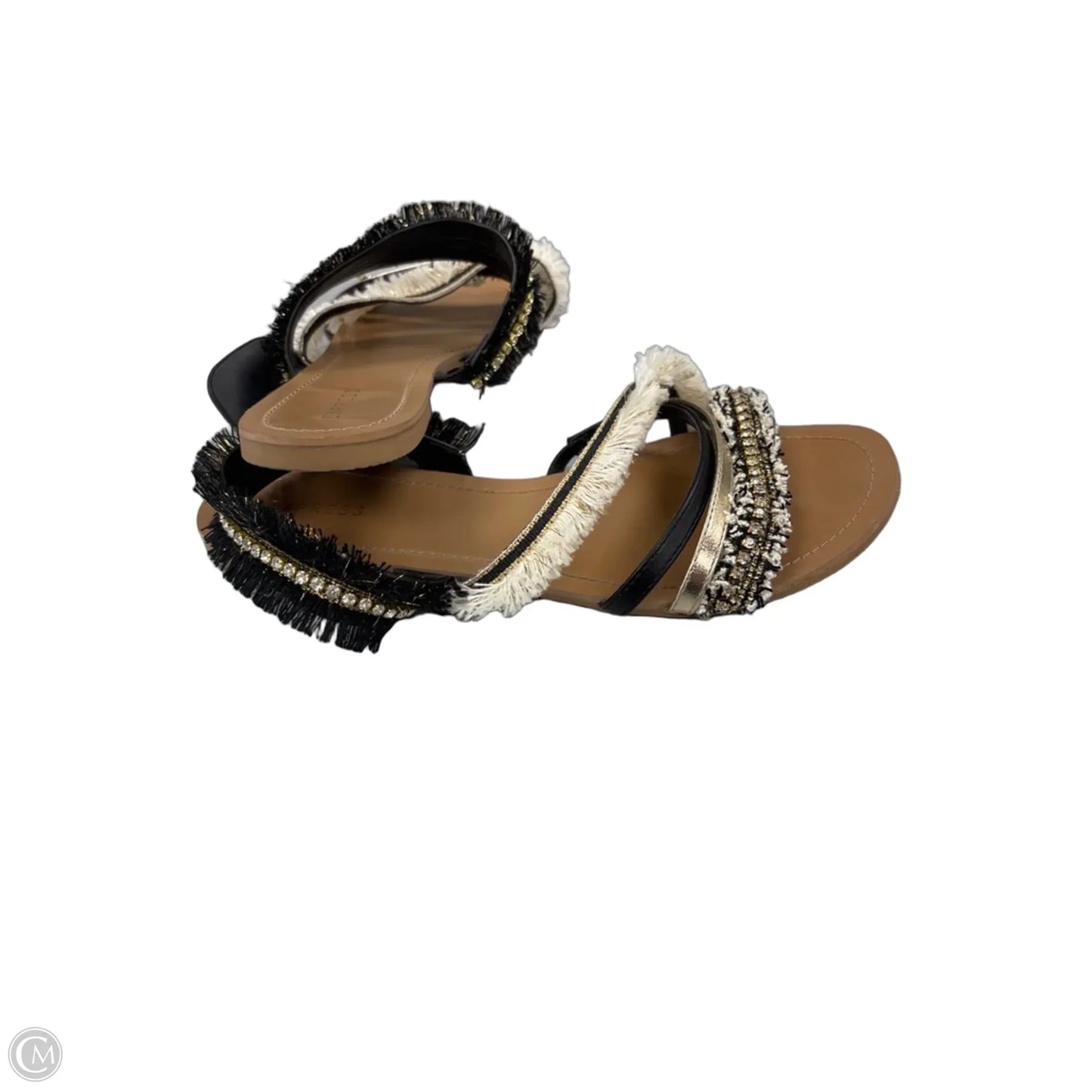 Sandals Flip Flops By Express In Black & White, Size: 7