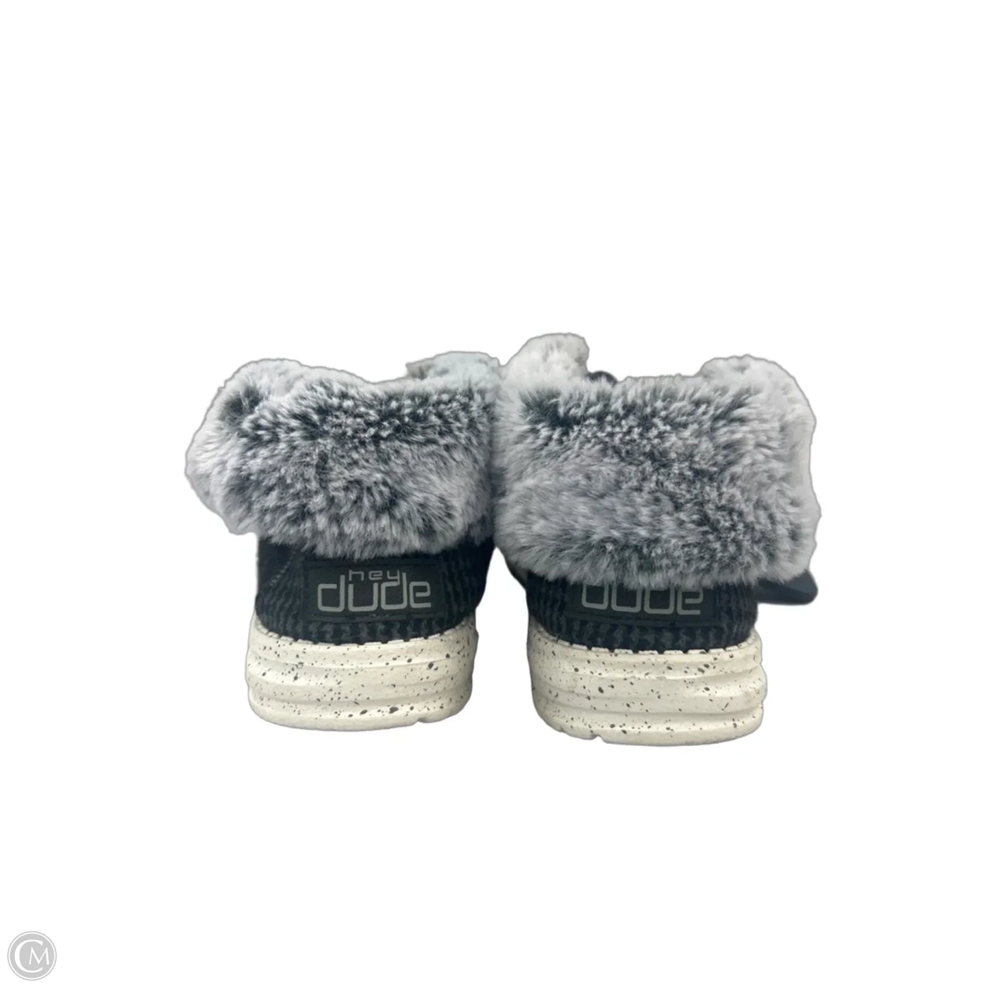 Shoes Flats By Hey Dude In Black & Grey, Size: 7