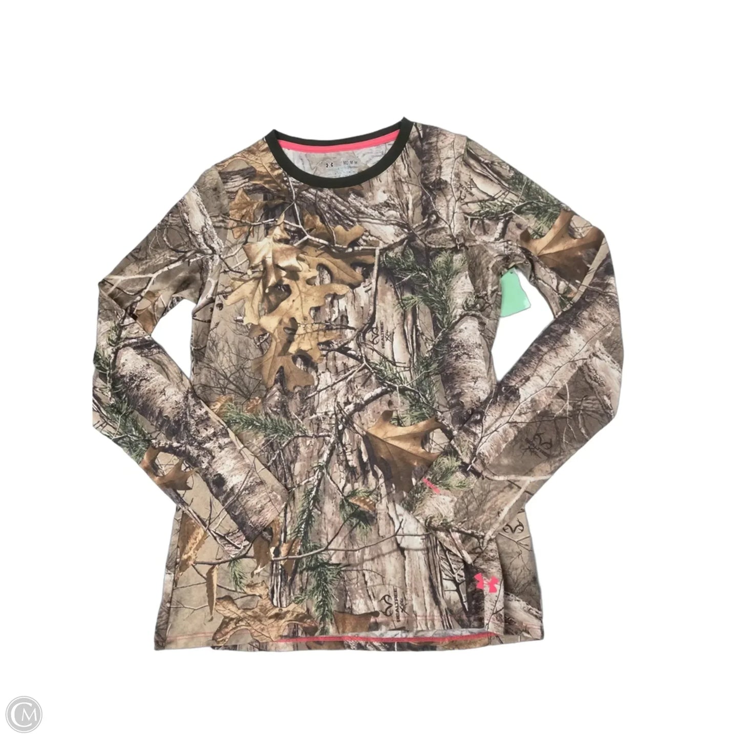 Top Long Sleeve By Under Armour In Camouflage Print, Size: M