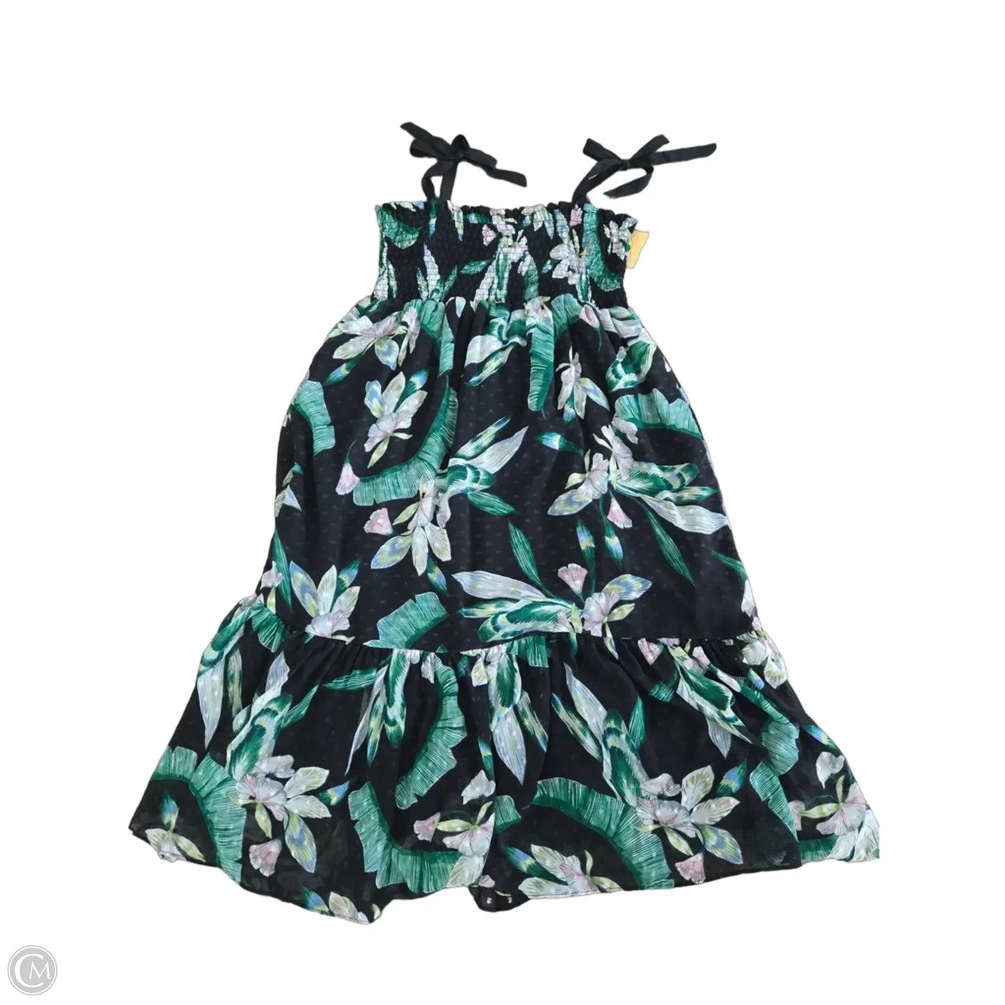 Dress Casual Midi By Cmc In Black & Green, Size: M
