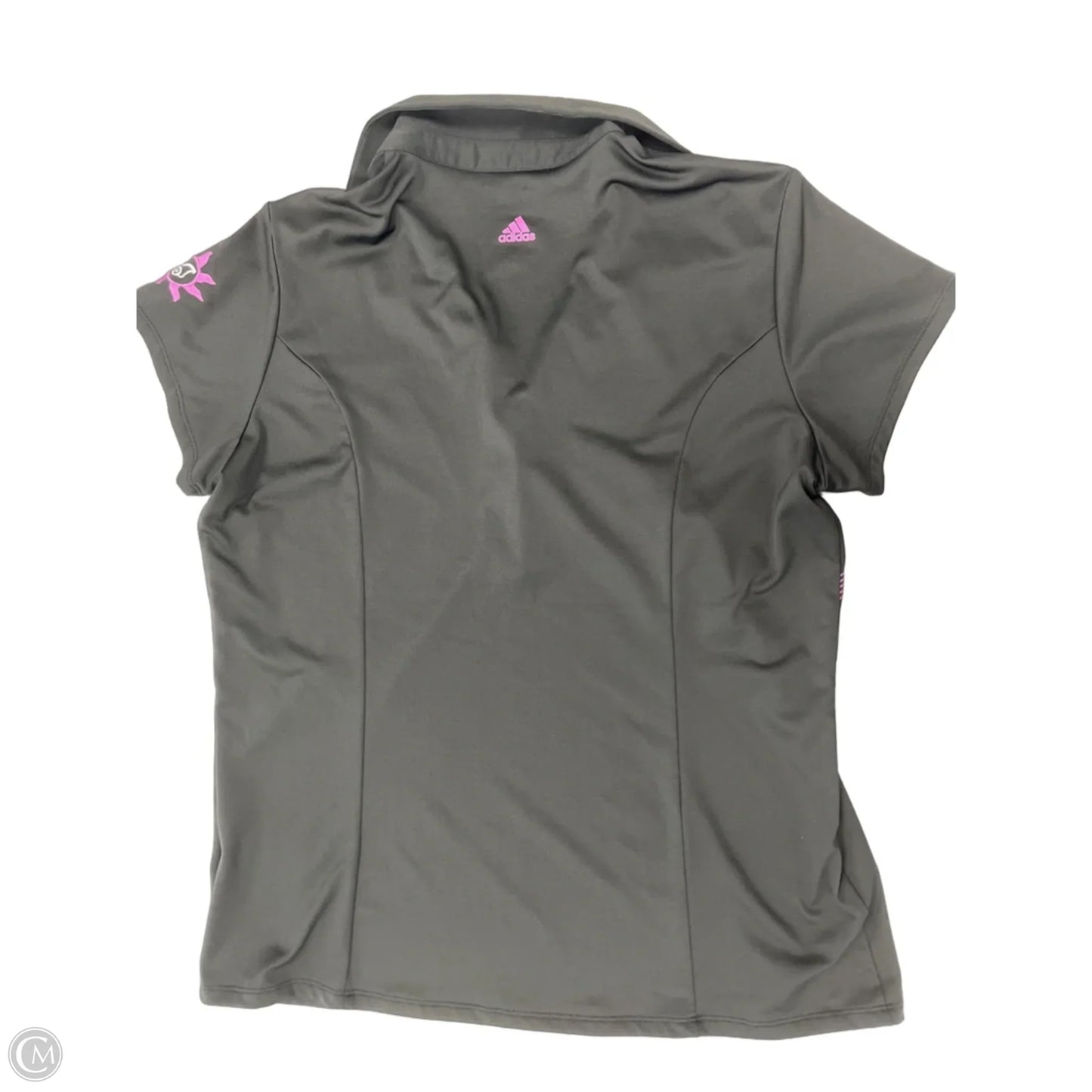 Athletic Top Short Sleeve By Adidas In Black & Purple, Size: L