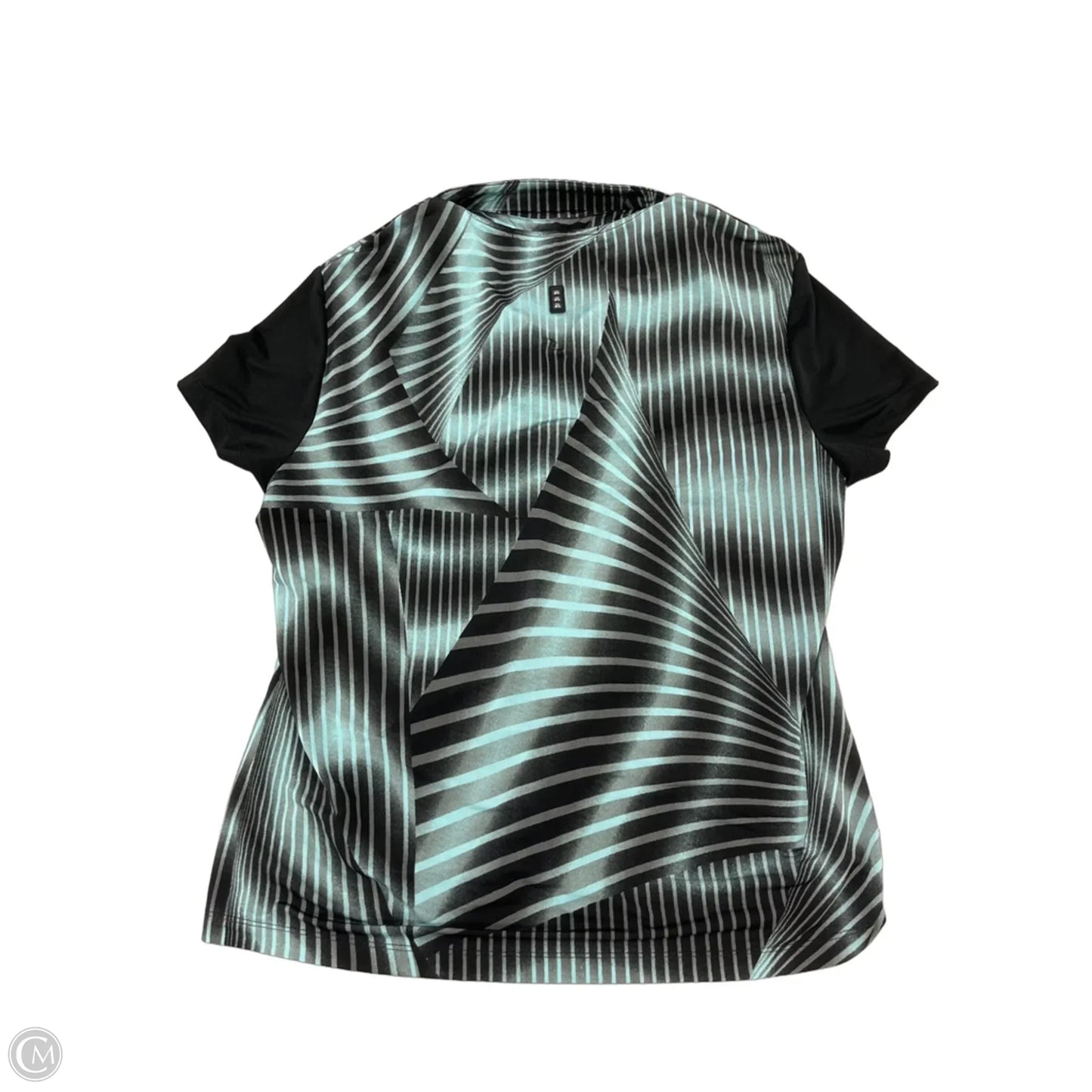 Athletic Top Short Sleeve By Jamie Sadock In Black & Blue, Size: L
