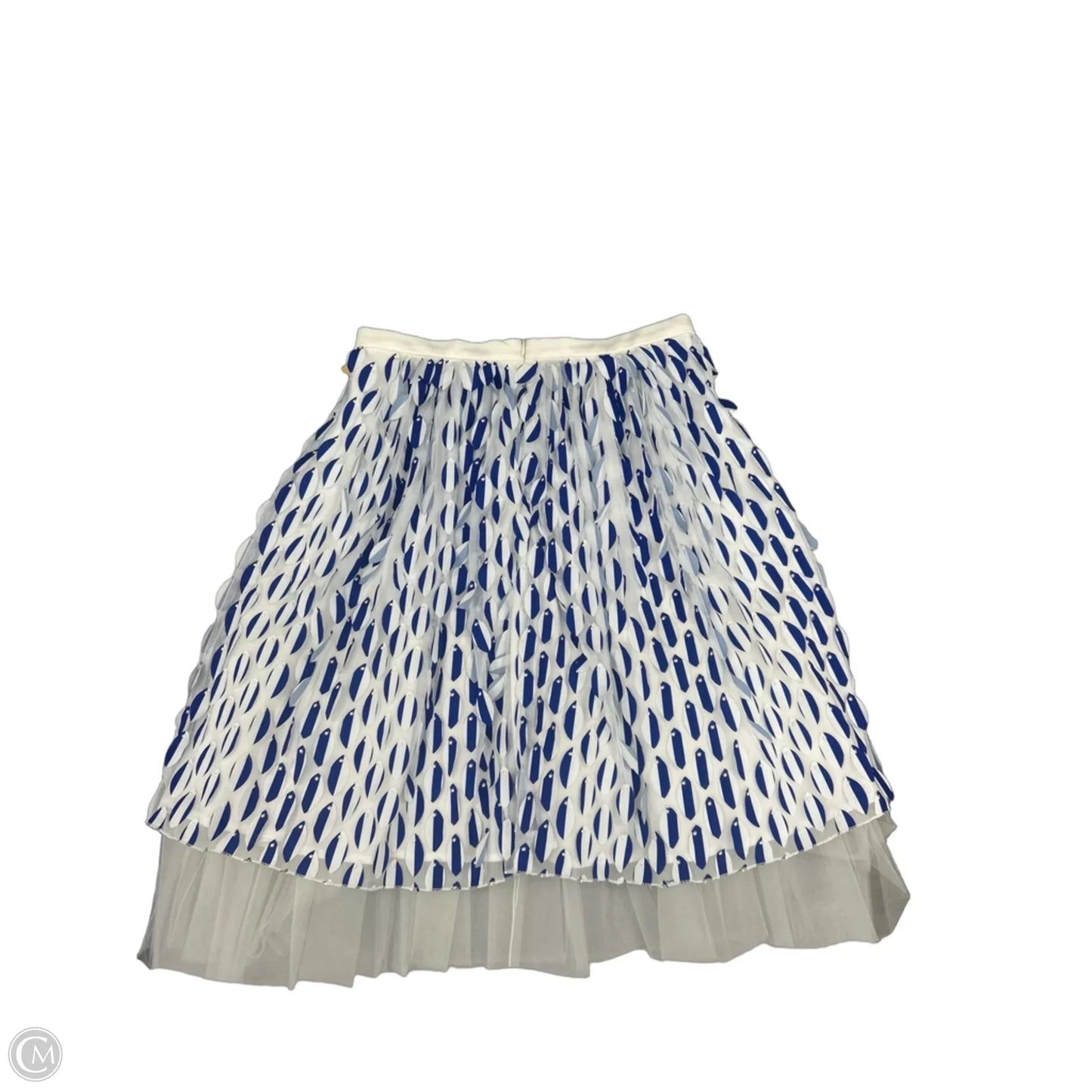 Skirt Midi By Eva Franco In Blue & White, Size: L