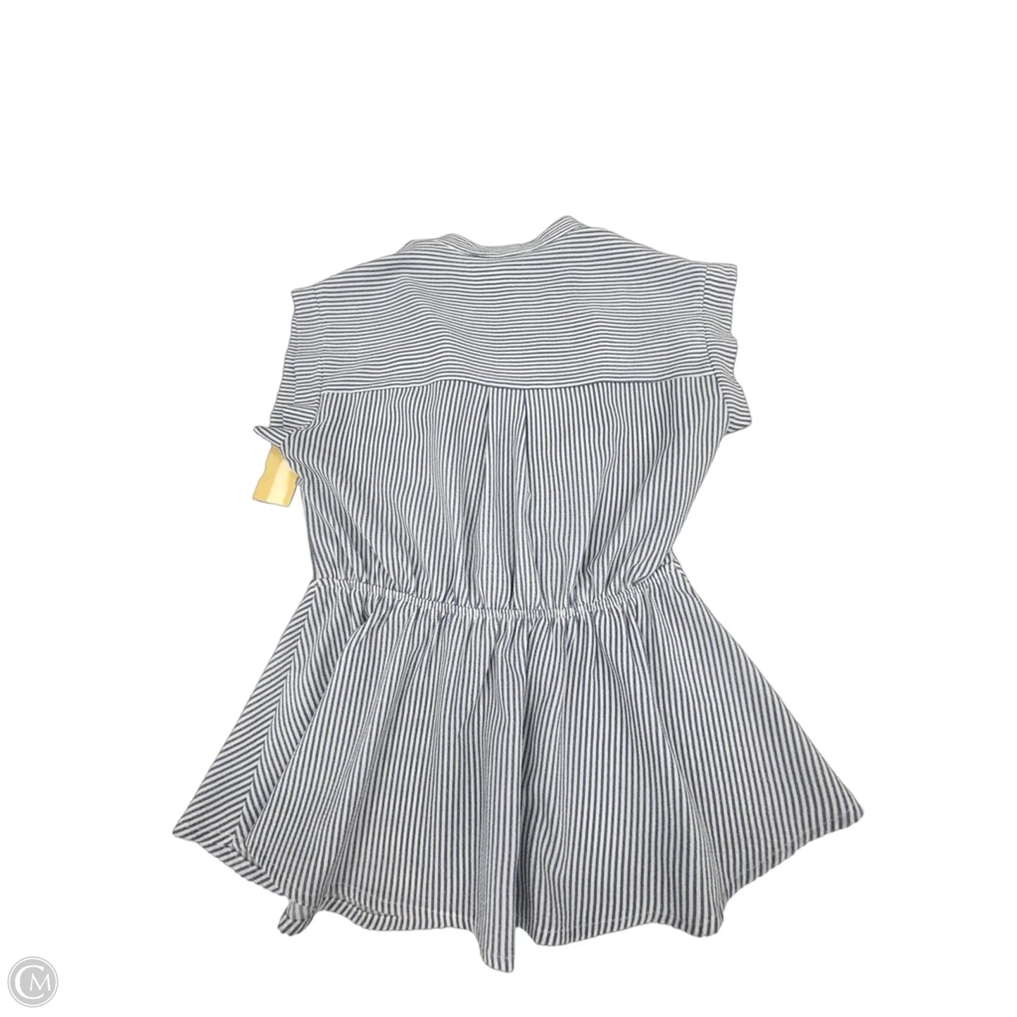 Top Short Sleeve By Monteau In Blue & White, Size: M