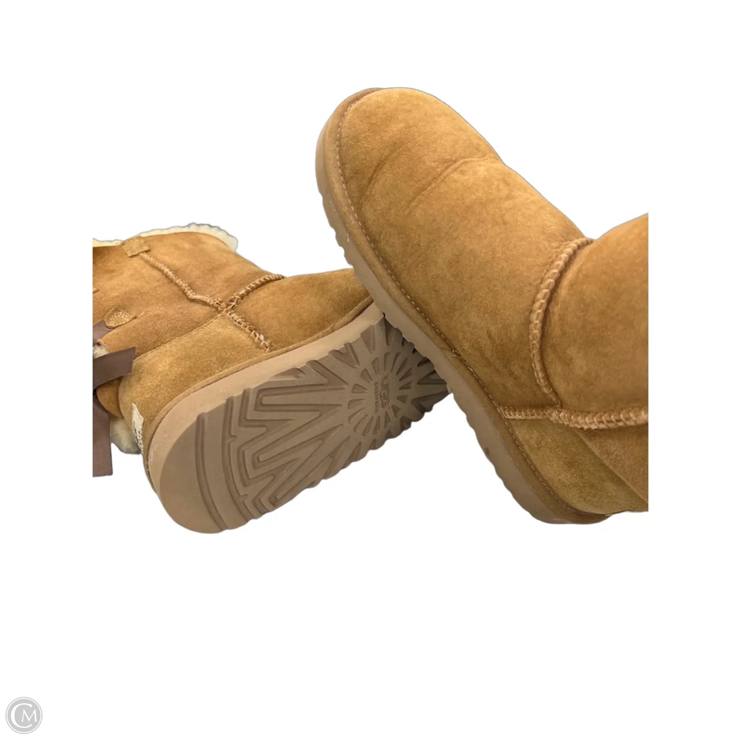Boots Designer By Ugg In Brown, Size: 5