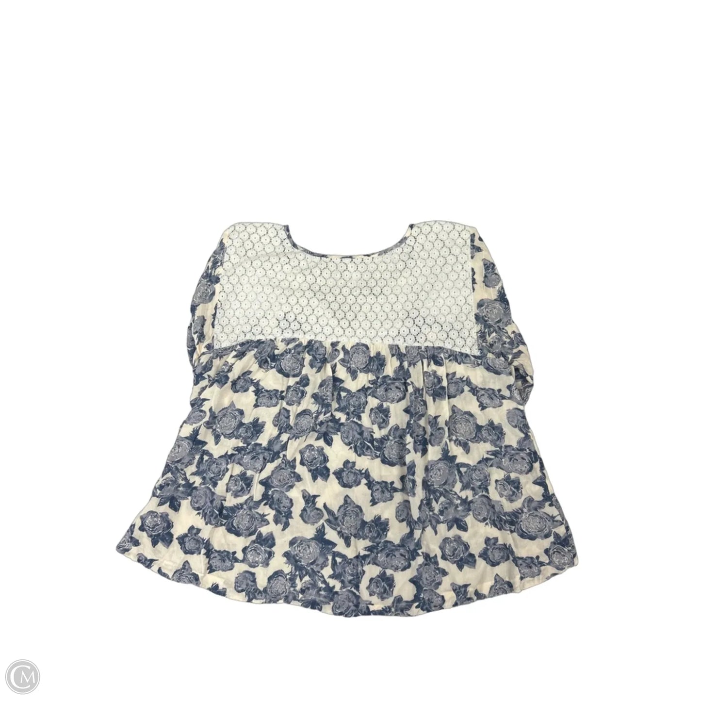 Top Long Sleeve By Free People In Blue & White, Size: S