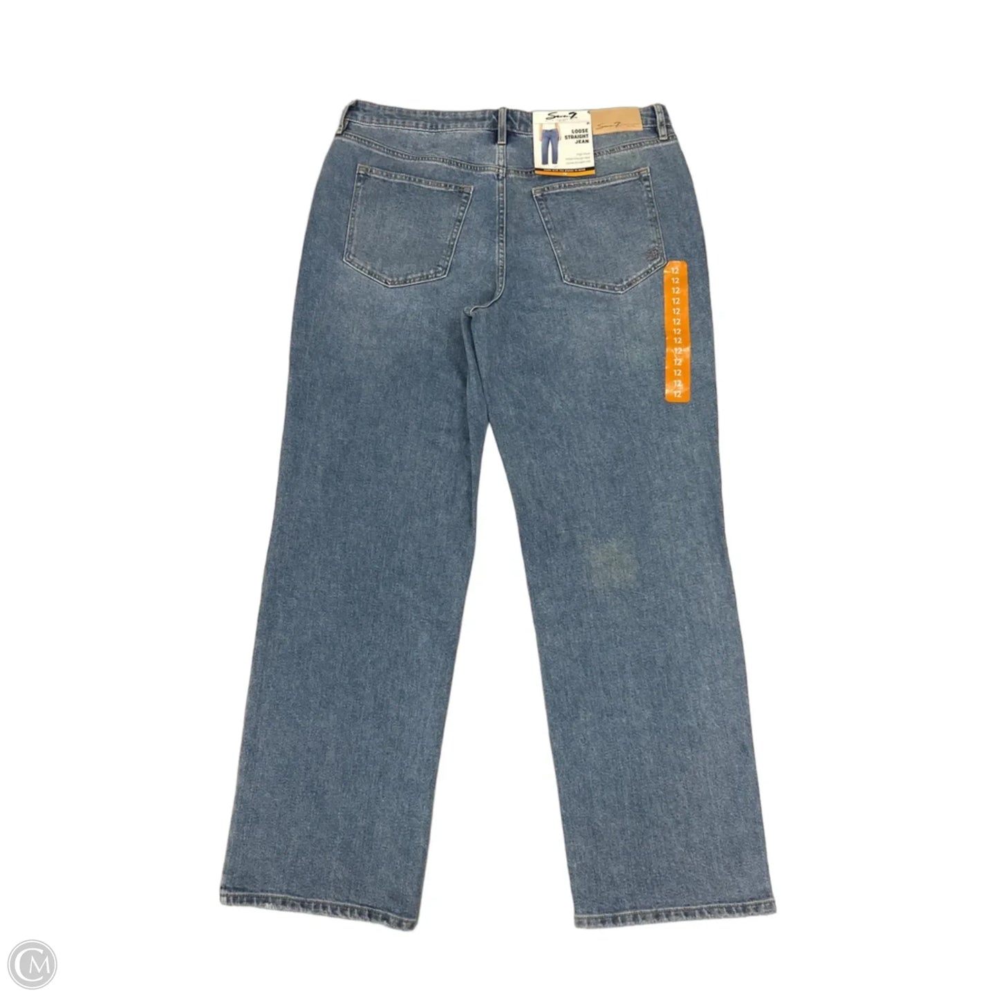 Jeans Straight By Seven 7 In Blue Denim, Size: 12