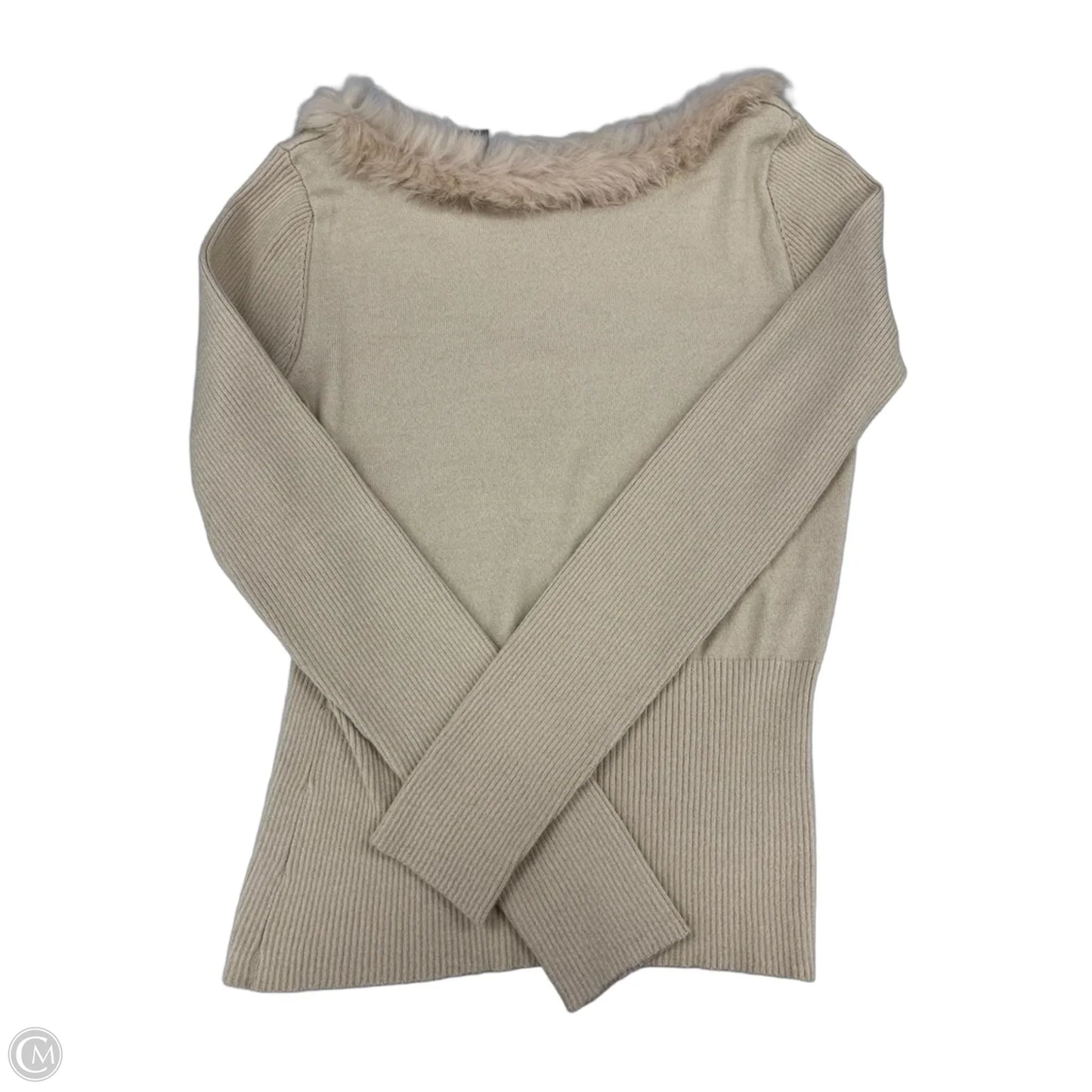 Top Long Sleeve By Axcess In Tan, Size: S