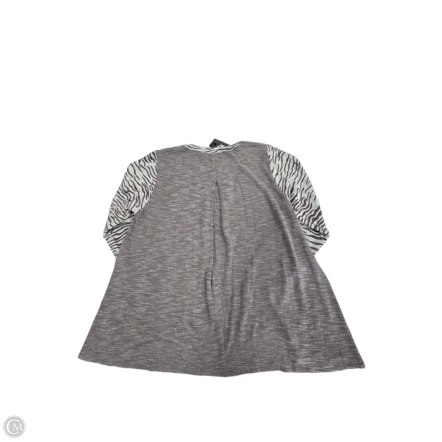 Top Long Sleeve By Cmc In Zebra Print, Size: L