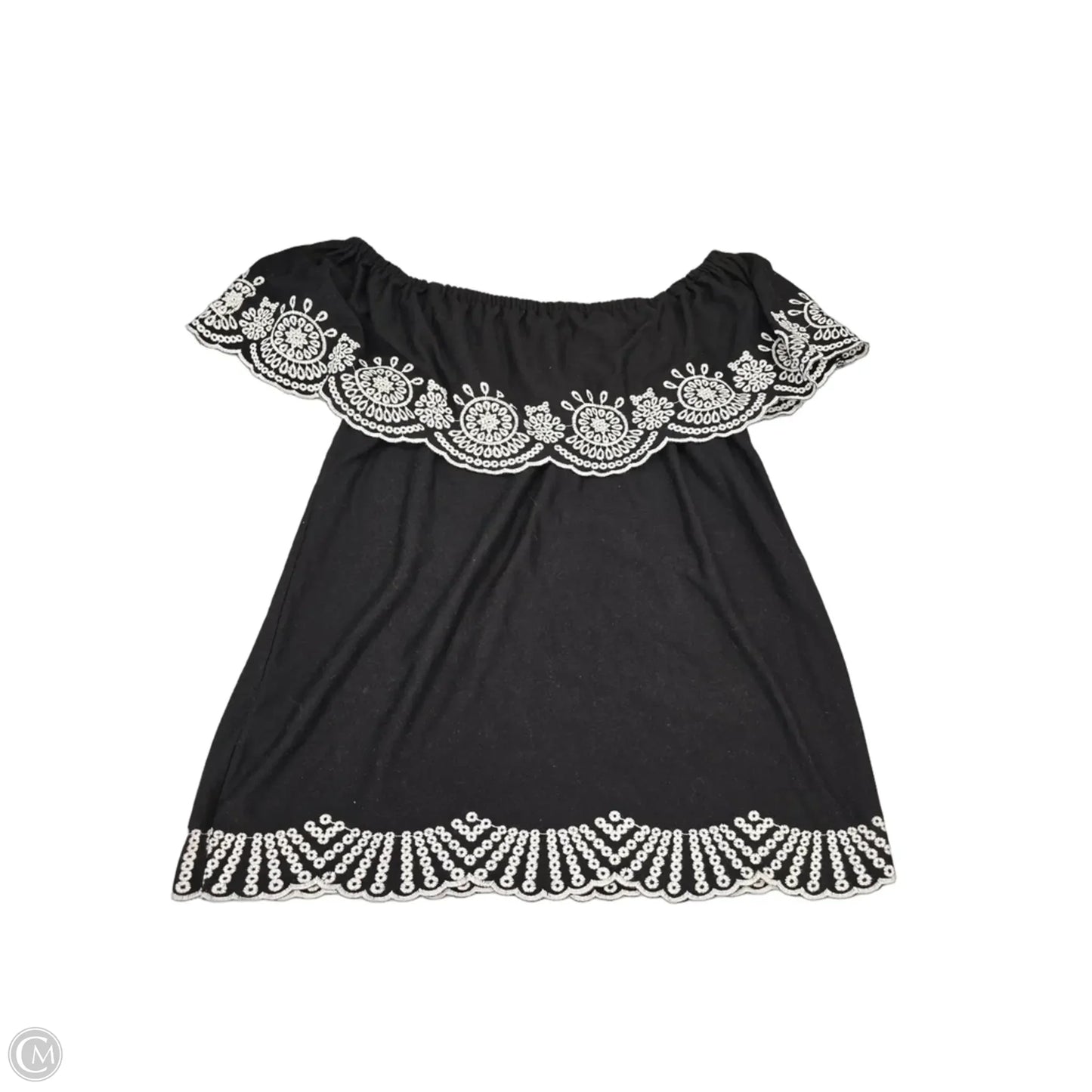 Top Short Sleeve By Fever In Black & White, Size: S
