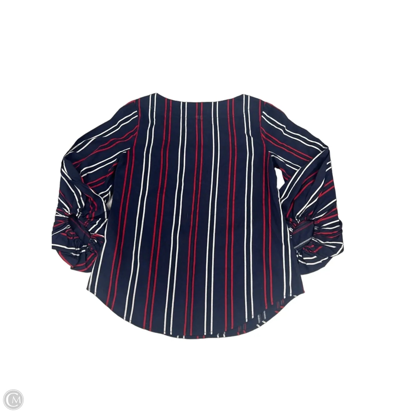 Top Long Sleeve By Cabi In Blue Red & White, Size: Xs