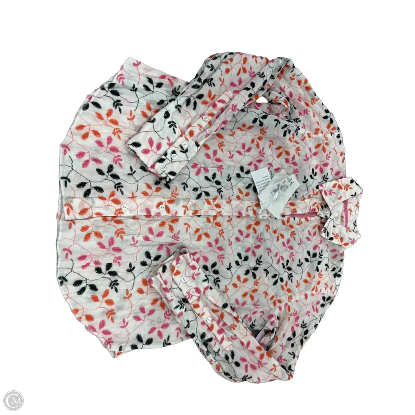 Top Long Sleeve By Cme In Orange & Pink, Size: M