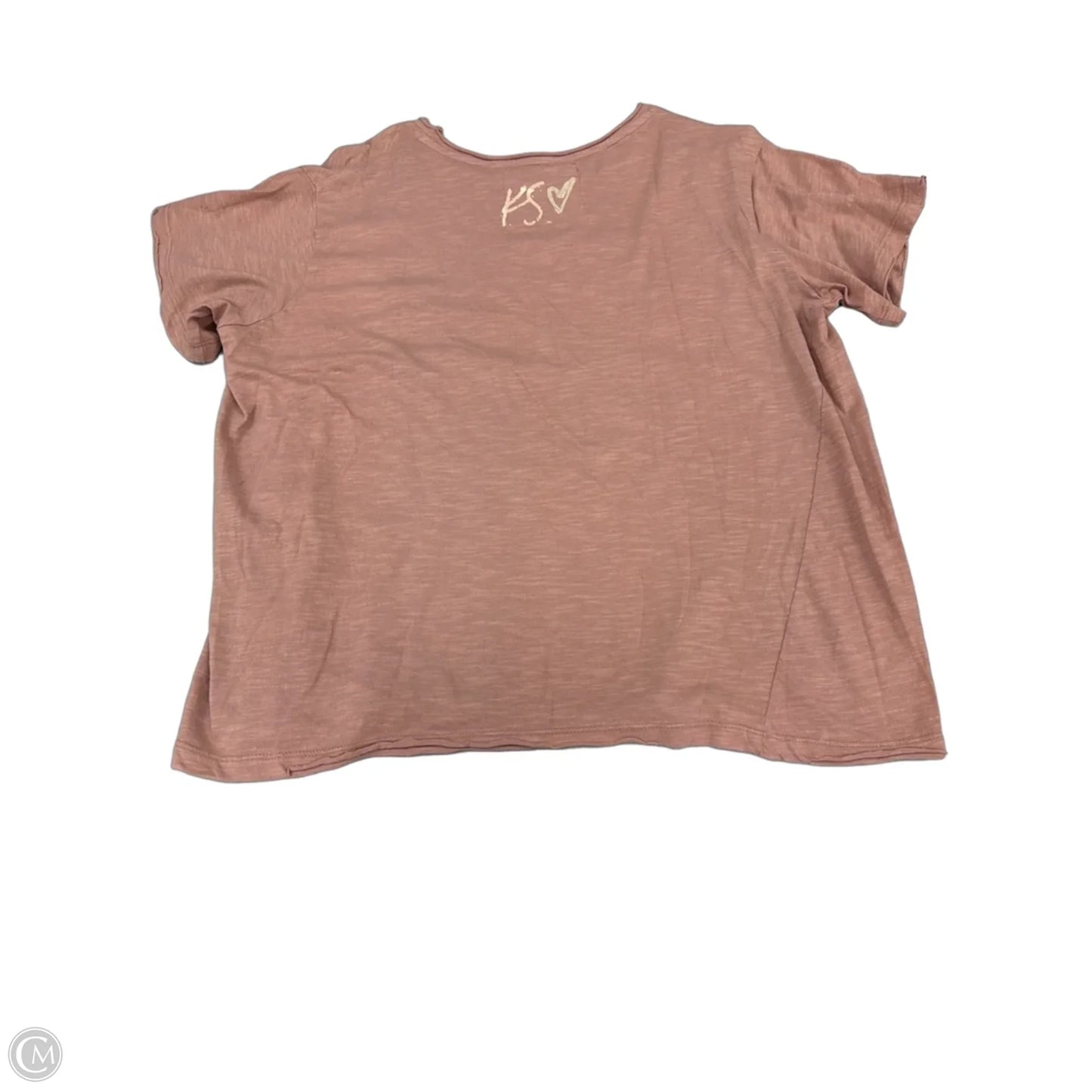 Top Short Sleeve By Cme In Taupe, Size: S
