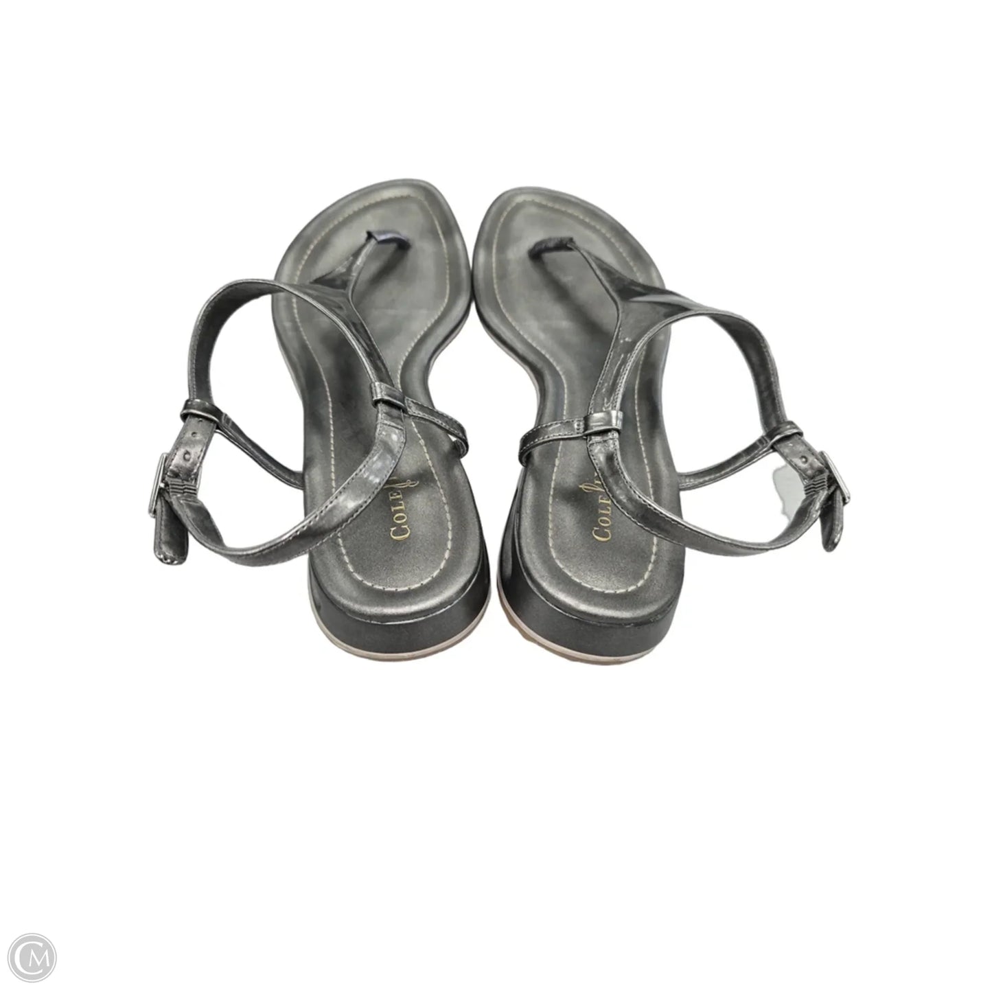 Sandals Flip Flops By Cole-haan In Silver, Size: 7.5