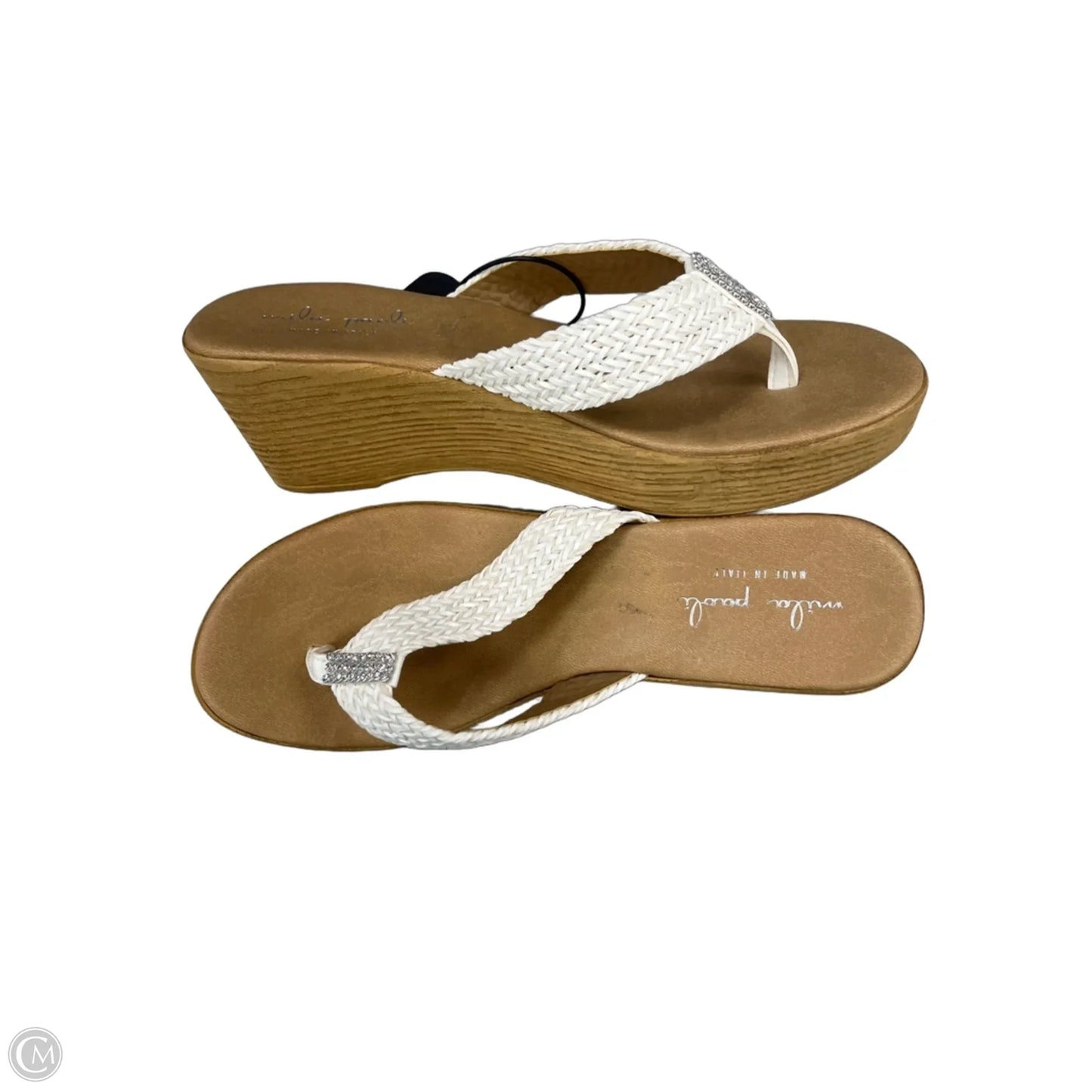 Sandals Flip Flops By Cme In Tan & White, Size: 6.5