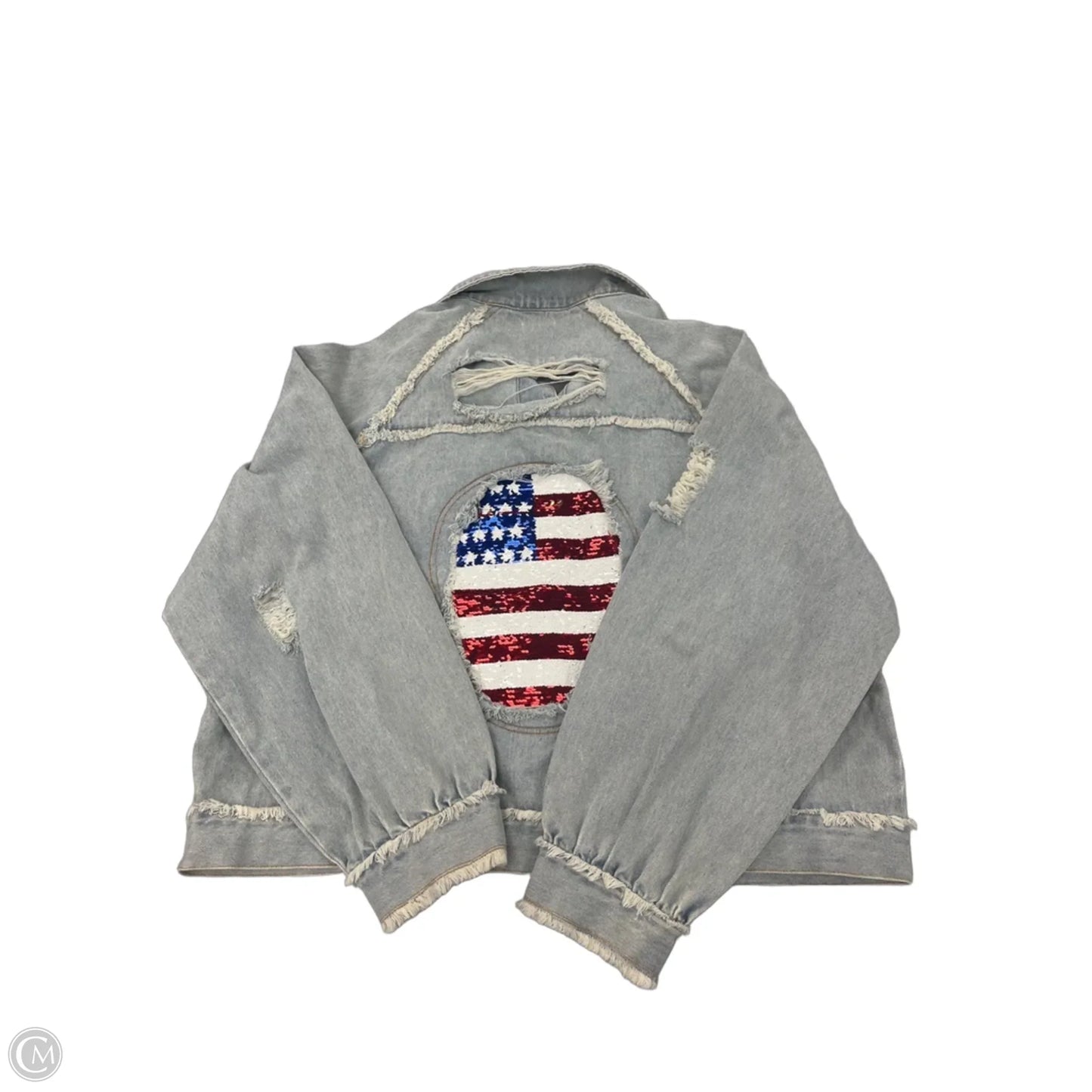 Jacket Denim By Pol In Blue Denim, Size: L