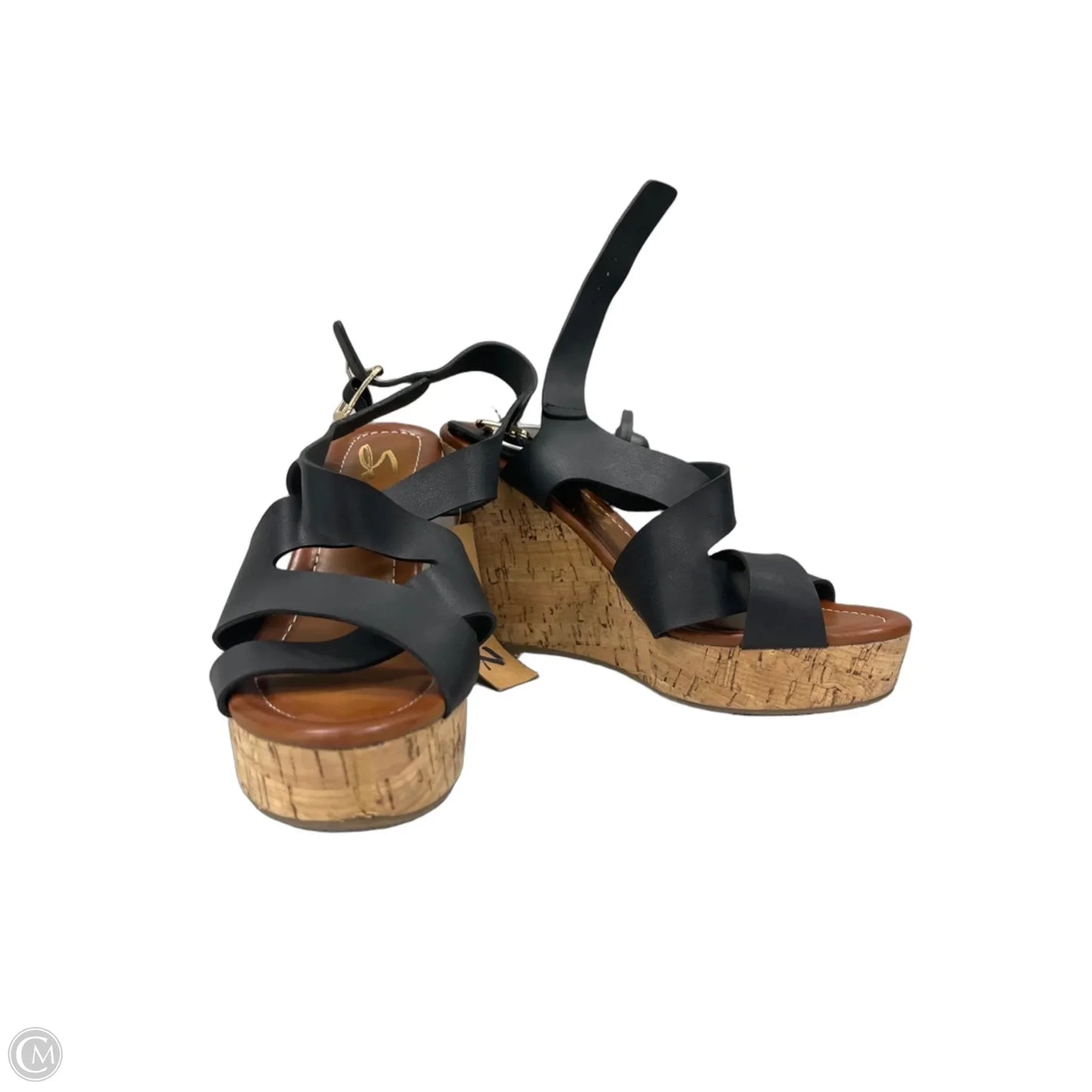 Sandals Heels Wedge By Seven 7 In Black, Size: 7