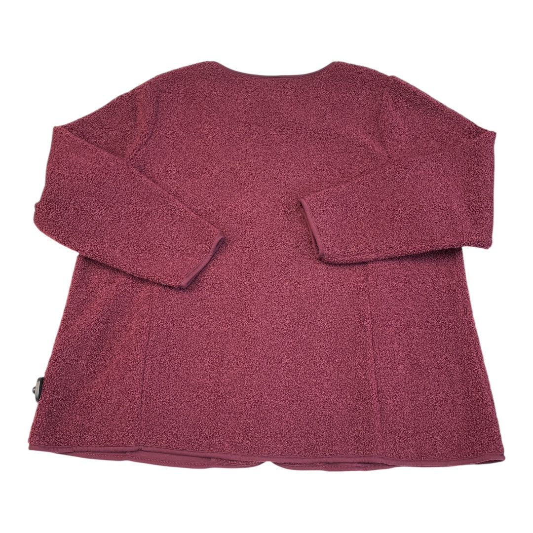 Jacket Faux Fur & Sherpa By Susan Graver In Maroon, Size:2X