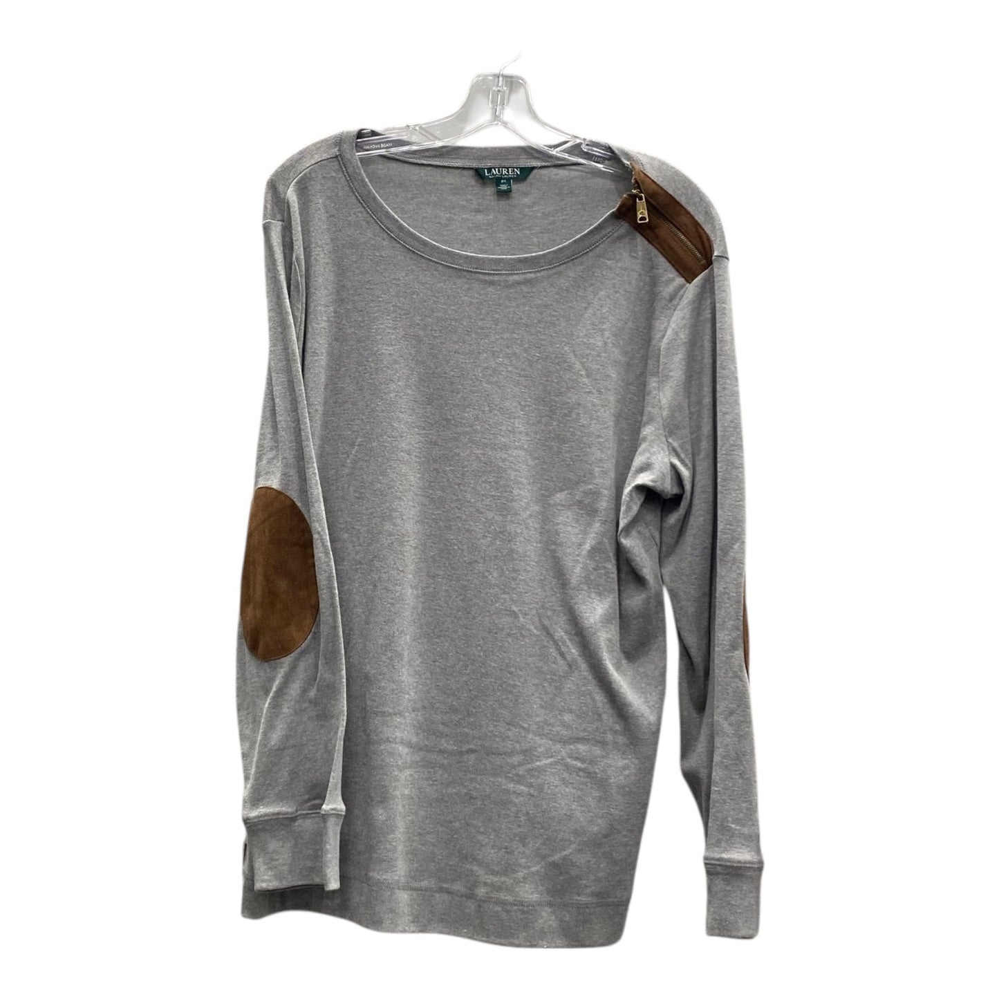 Top Ls Basic By Lauren By Ralph Lauren In Grey, Size:2X
